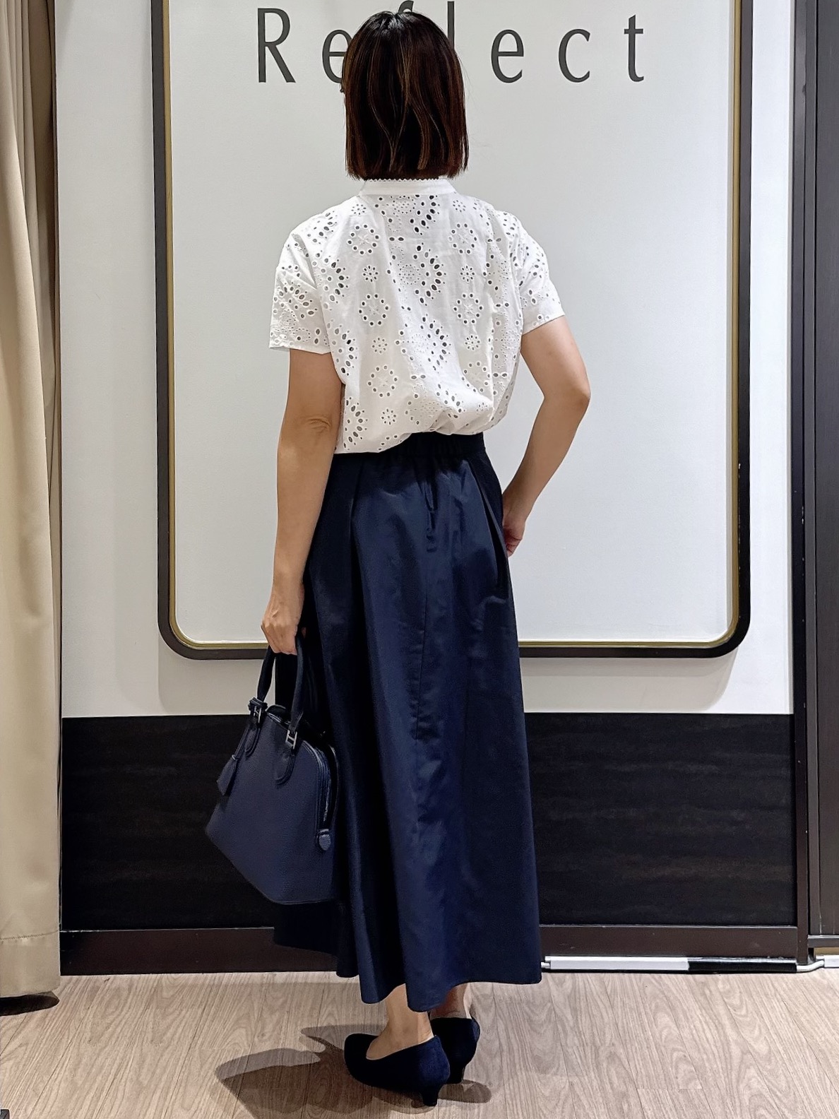 nekoさんの「Reflect｜【通勤◎】カットワーク刺繍レース シャツブラウス」を使ったコーディネート