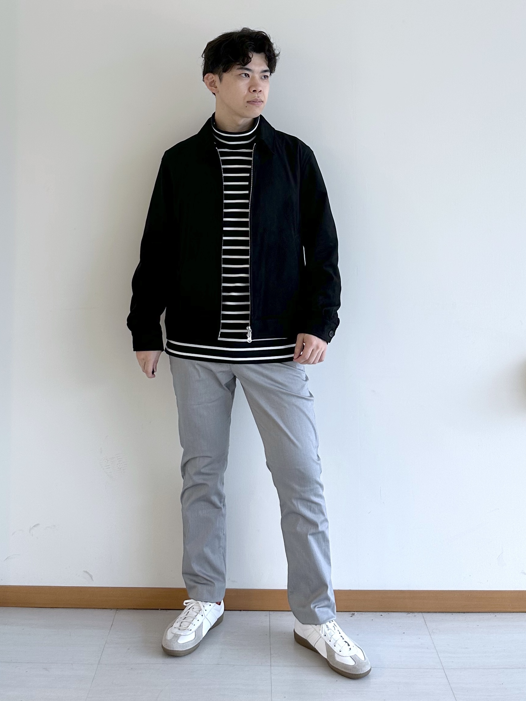 イッシーさんの「TAKEO KIKUCHI｜デニム＆スウェード調 ジップブルゾン」を使ったコーディネート