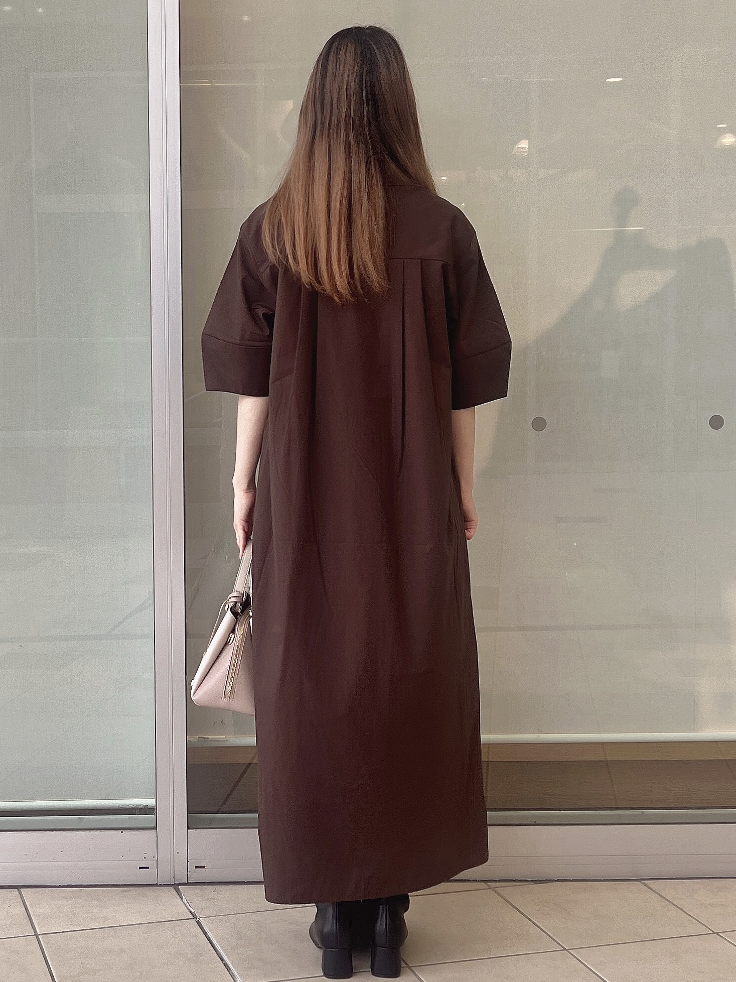 eriさんの「OPAQUE.CLIP｜スキッパーシャツワンピース【洗濯機OK】」を使ったコーディネート