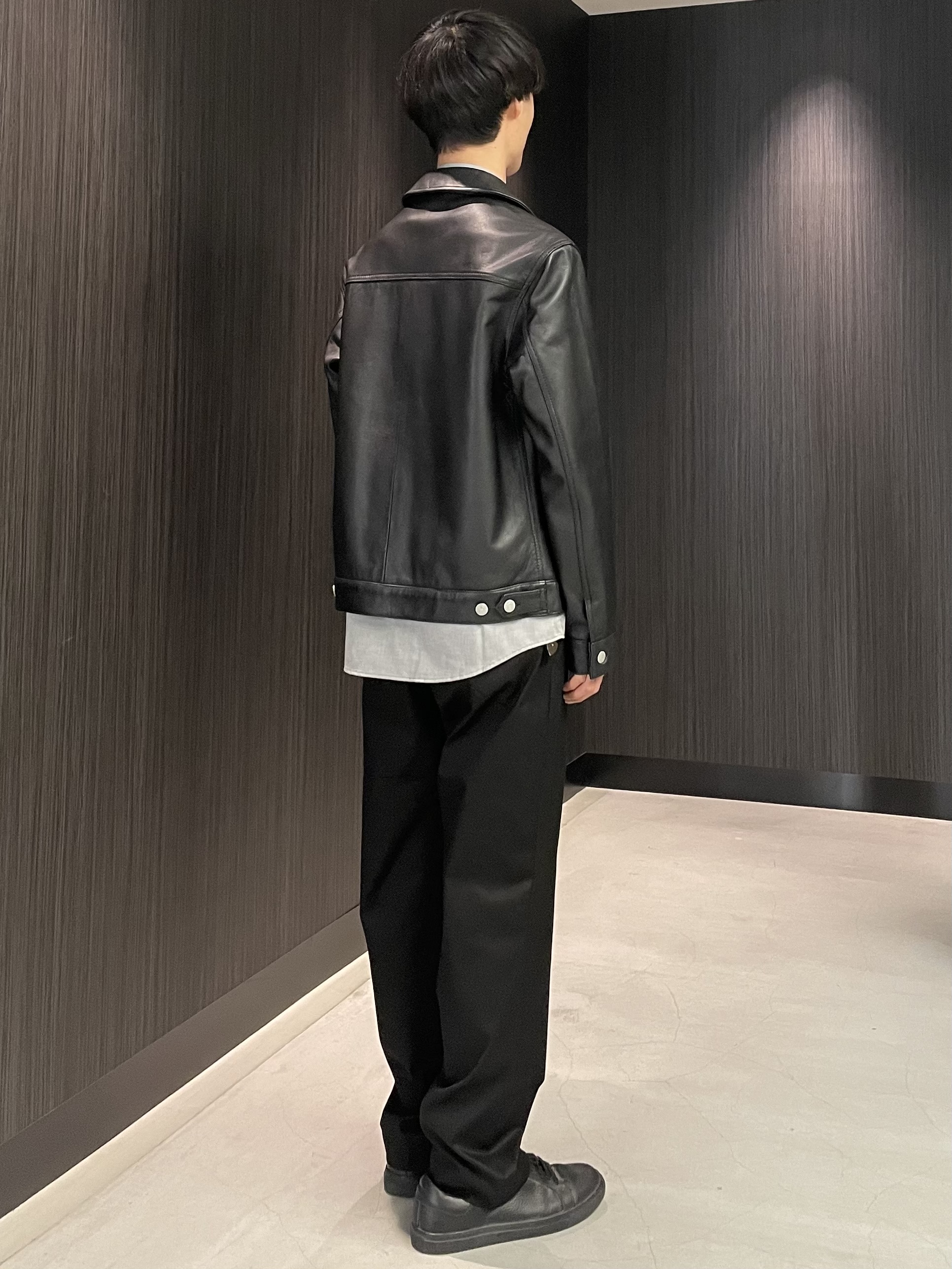 Okdさんの「TAKEO KIKUCHI｜【BOWLER HAT LABEL】シングルレザーライダースジャケット」を使ったコーディネート