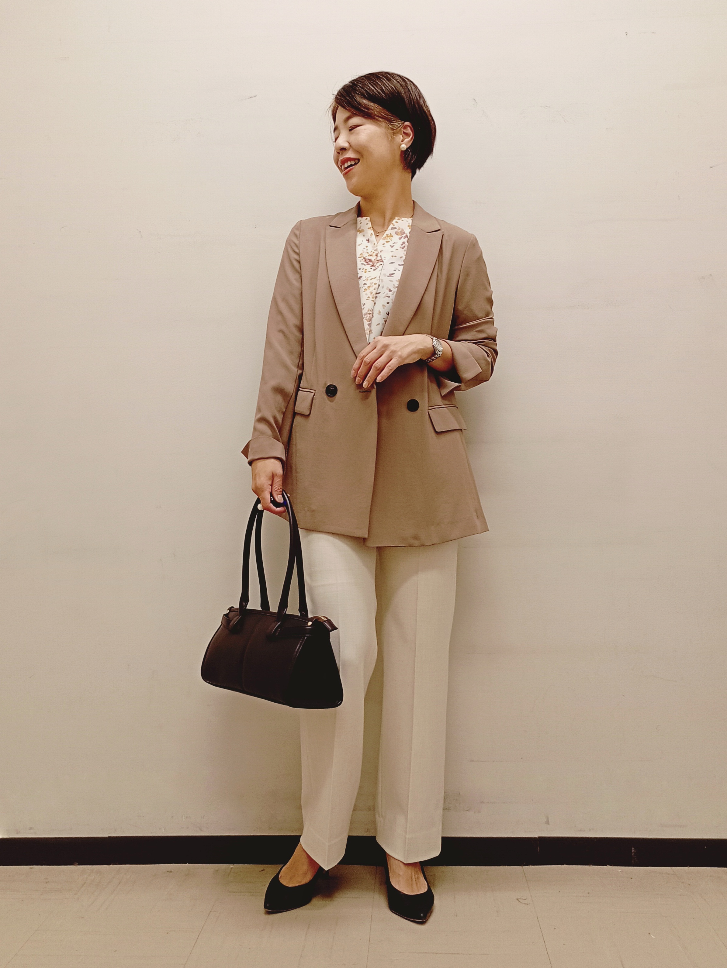 Kさんの「INDIVI｜【6分袖】アートドット柄ブラウス」を使ったコーディネート