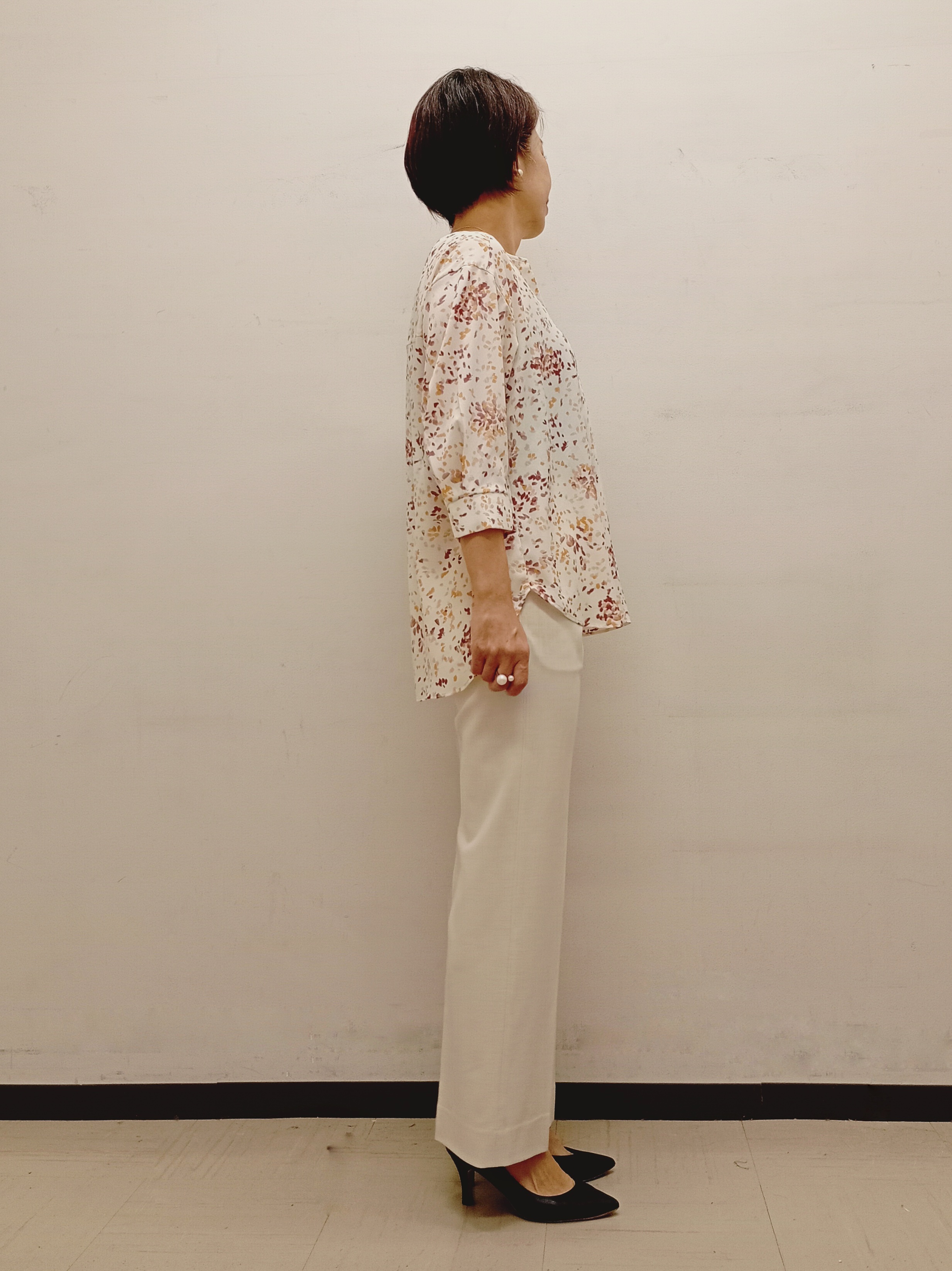 Kさんの「INDIVI｜【6分袖】アートドット柄ブラウス」を使ったコーディネート