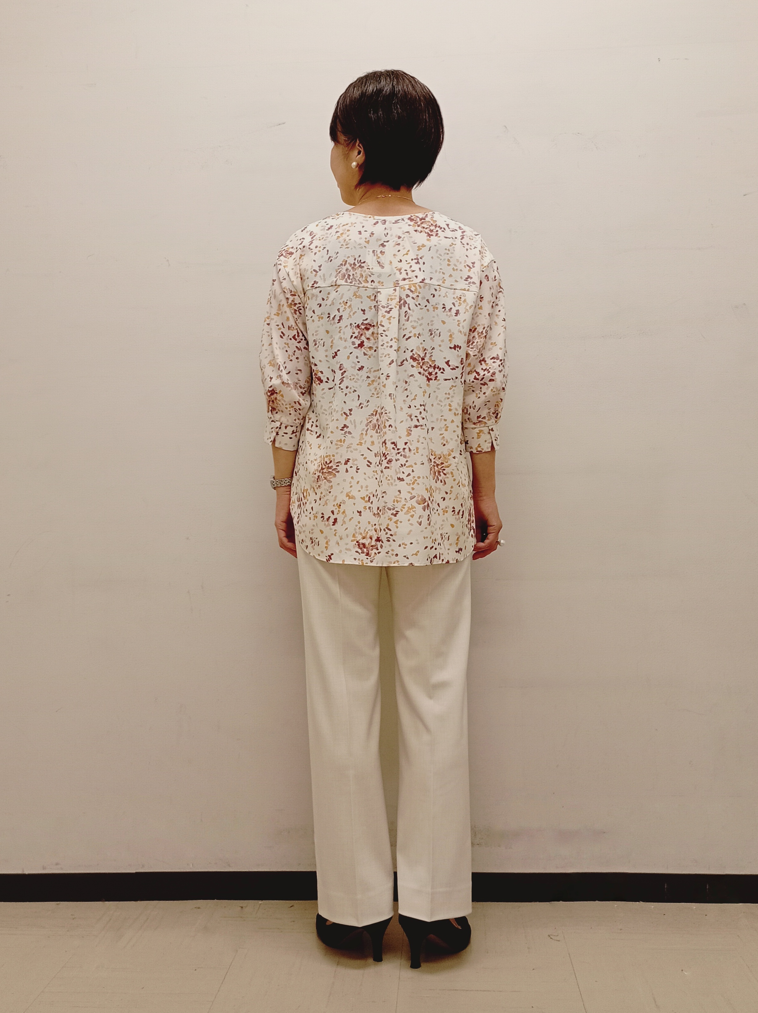 Kさんの「INDIVI｜【6分袖】アートドット柄ブラウス」を使ったコーディネート