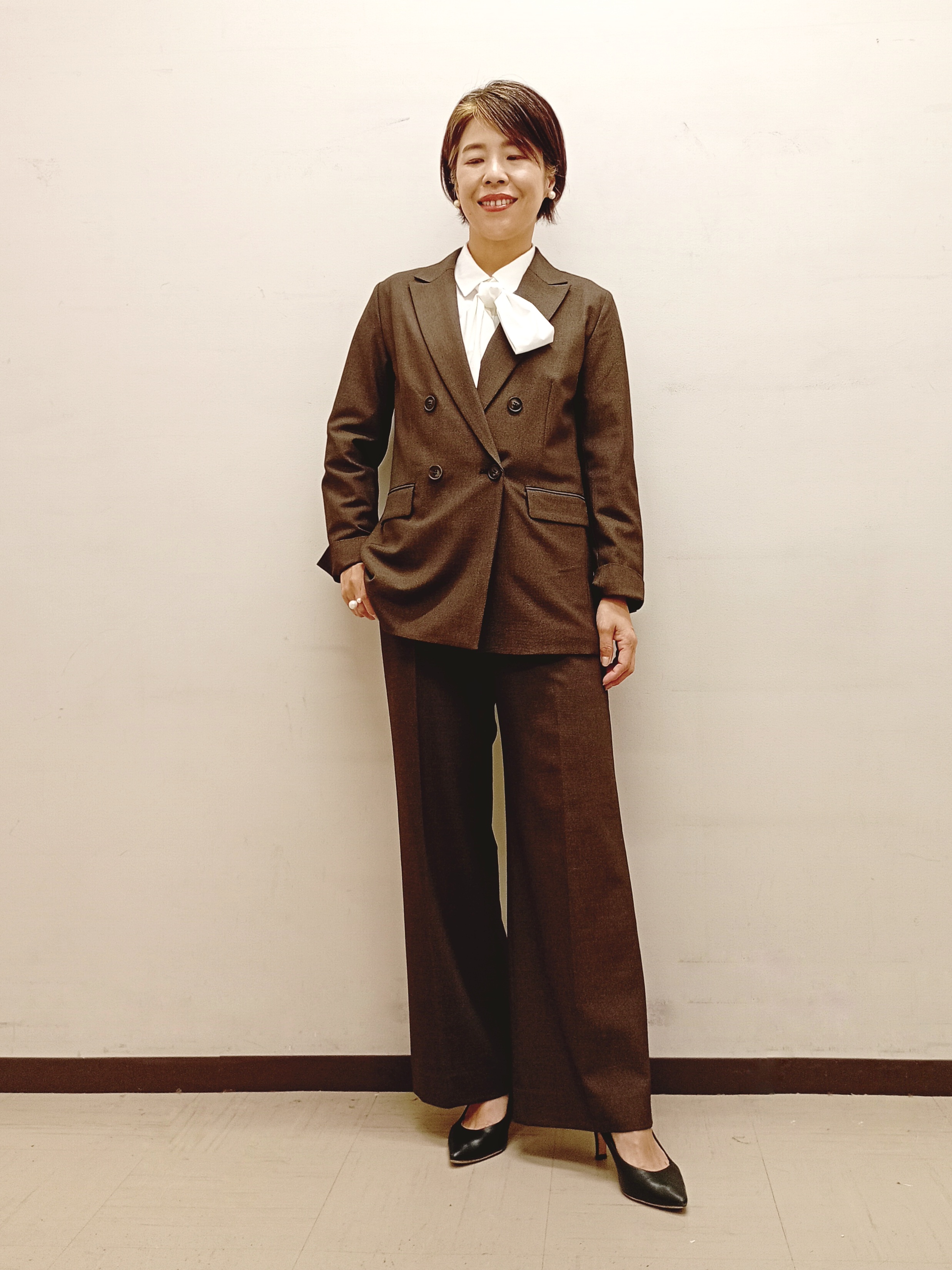 Kさんの「INDIVI｜【洗濯機OK／ストレッチ◎】秋はじめのダブルジャケット」を使ったコーディネート