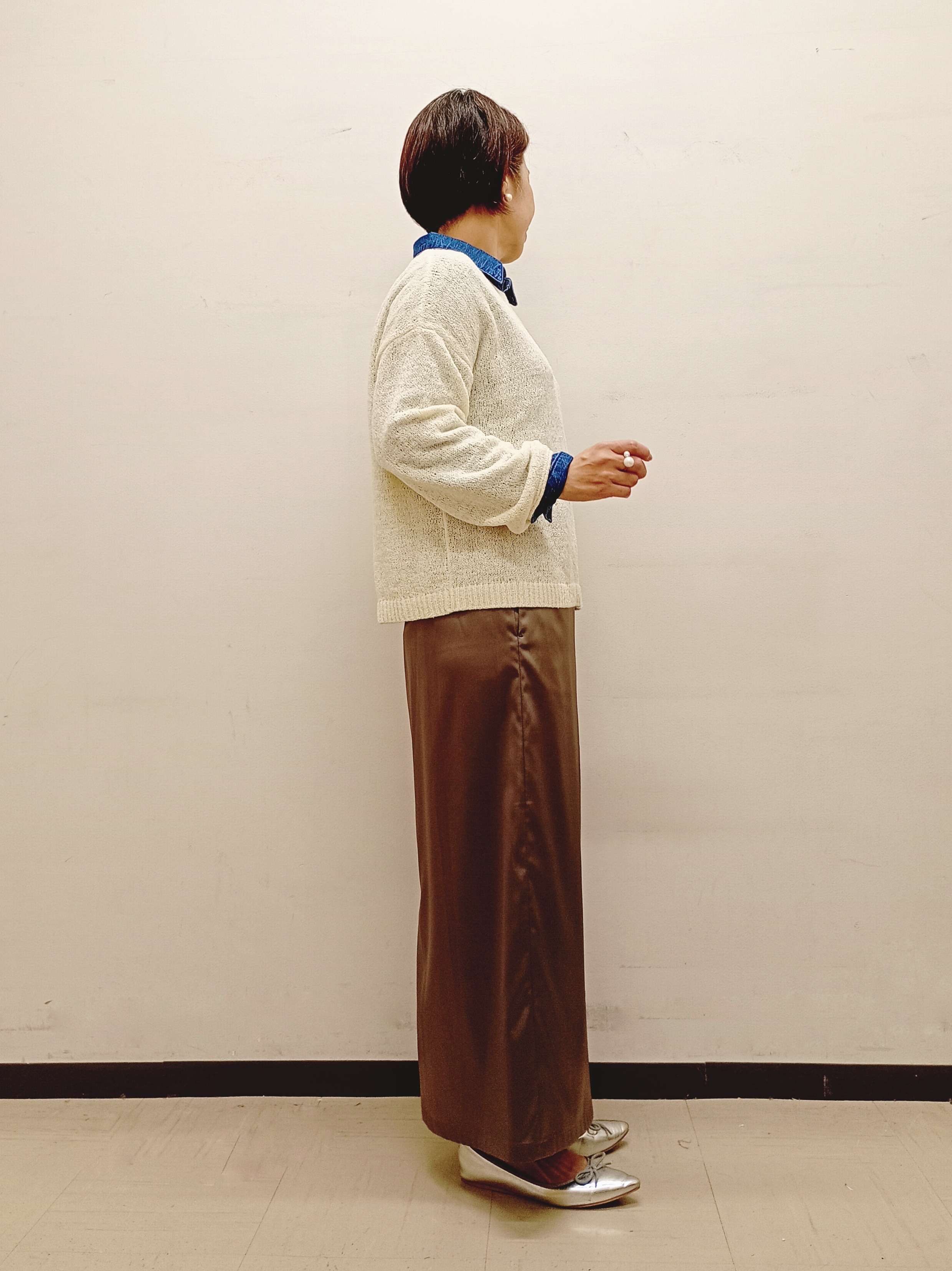 Kさんの「INDIVI｜【洗える／程よいシアー感】凹凸素材ニット」を使ったコーディネート