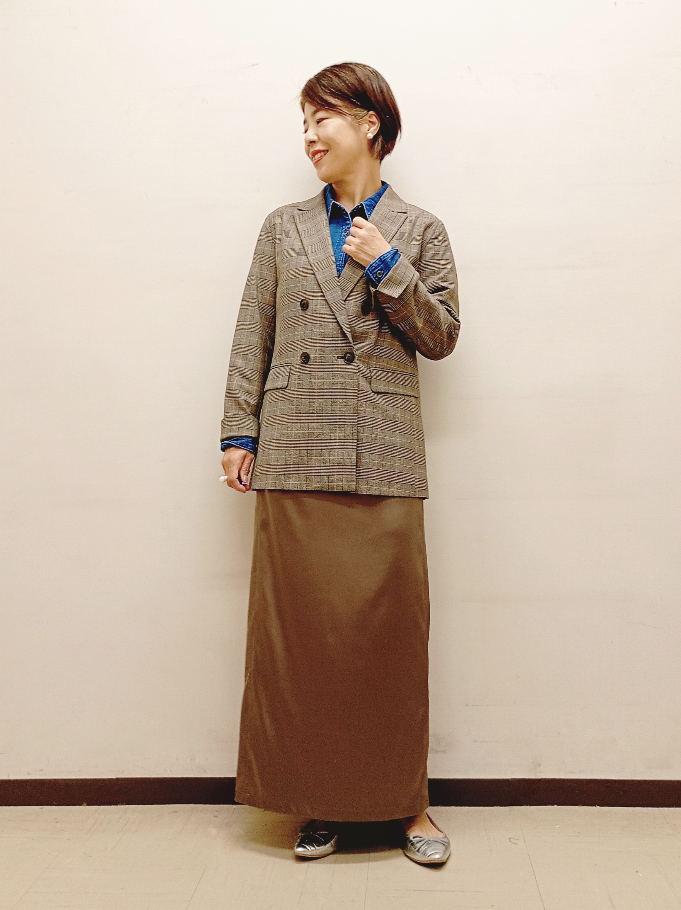 Kさんの「INDIVI｜【洗濯機OK／ストレッチ◎】秋はじめのダブルジャケット」を使ったコーディネート