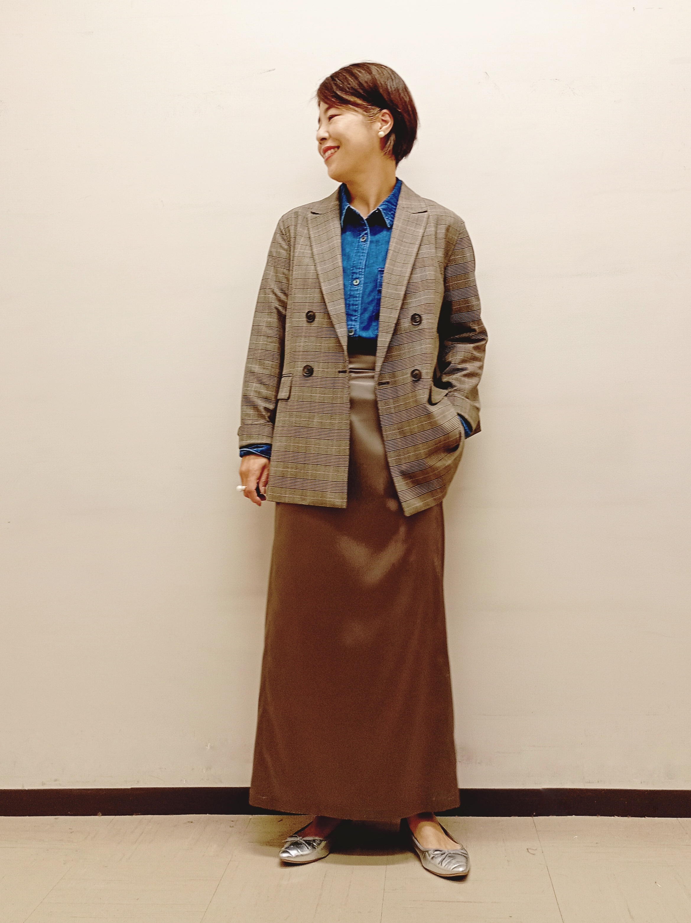 Kさんの「INDIVI｜【洗える／体型カバー】ライトデニム ワークシャツ」を使ったコーディネート