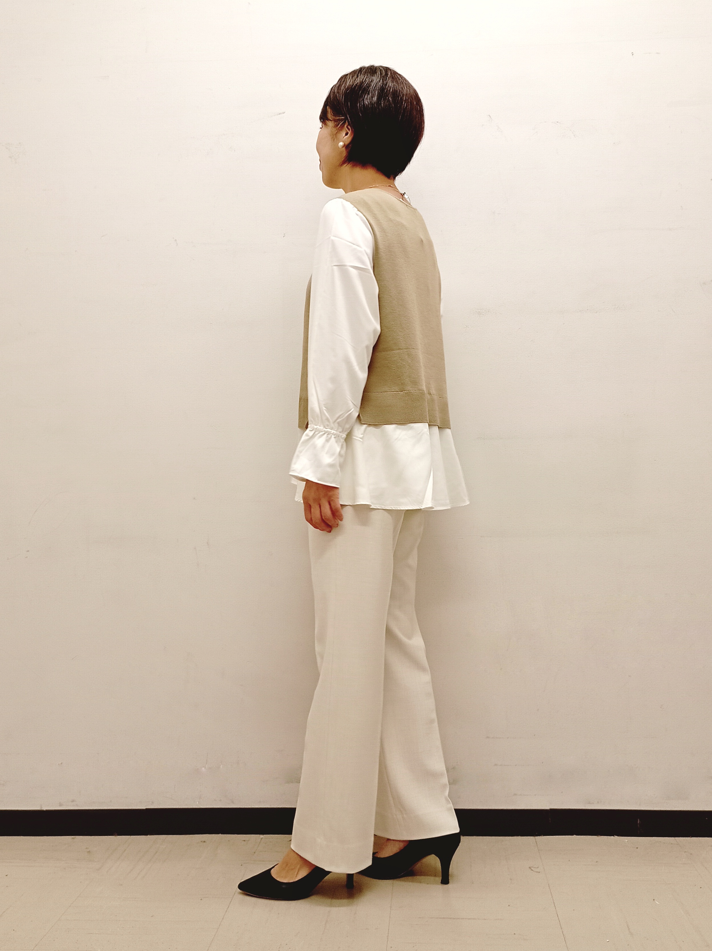 Kさんの「INDIVI｜【洗える／1枚でコーデ完成】重ね着風ニットトップス」を使ったコーディネート