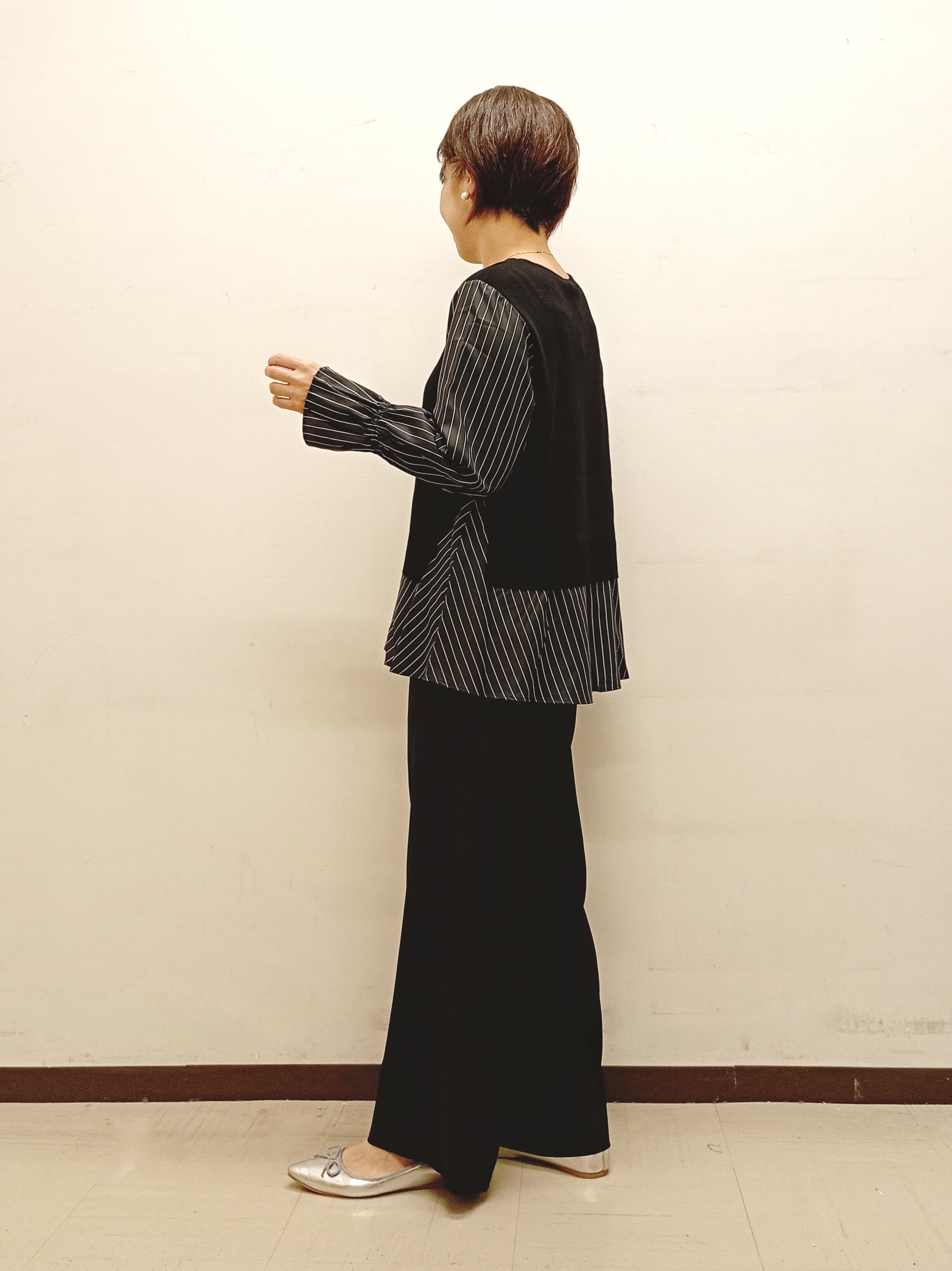 Kさんの「INDIVI｜【洗える／1枚でコーデ完成】重ね着風ニットトップス」を使ったコーディネート