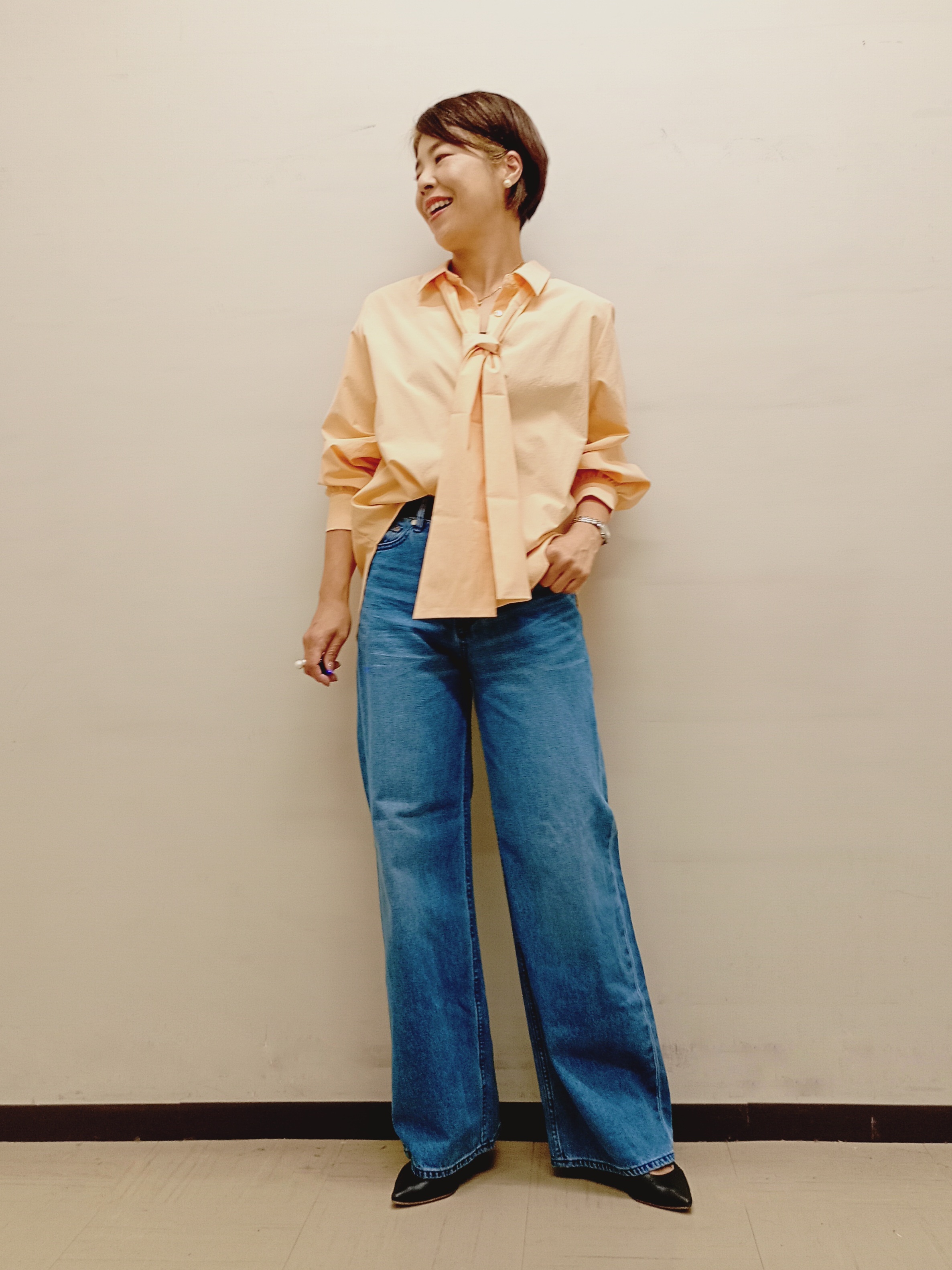 Kさんの「INDIVI｜【洗濯機OK／ストレッチ◎】秋はじめのダブルジャケット」を使ったコーディネート