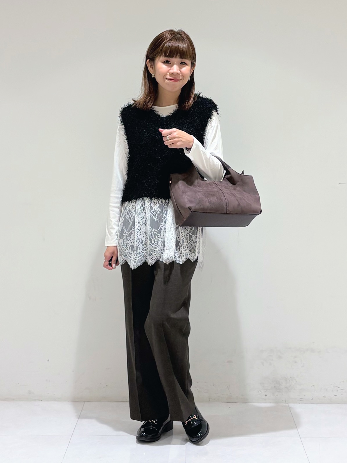 tsuyuさんの「INDIVI｜【華やか／着回し力◎】上品ツイードVネックジャケット」を使ったコーディネート