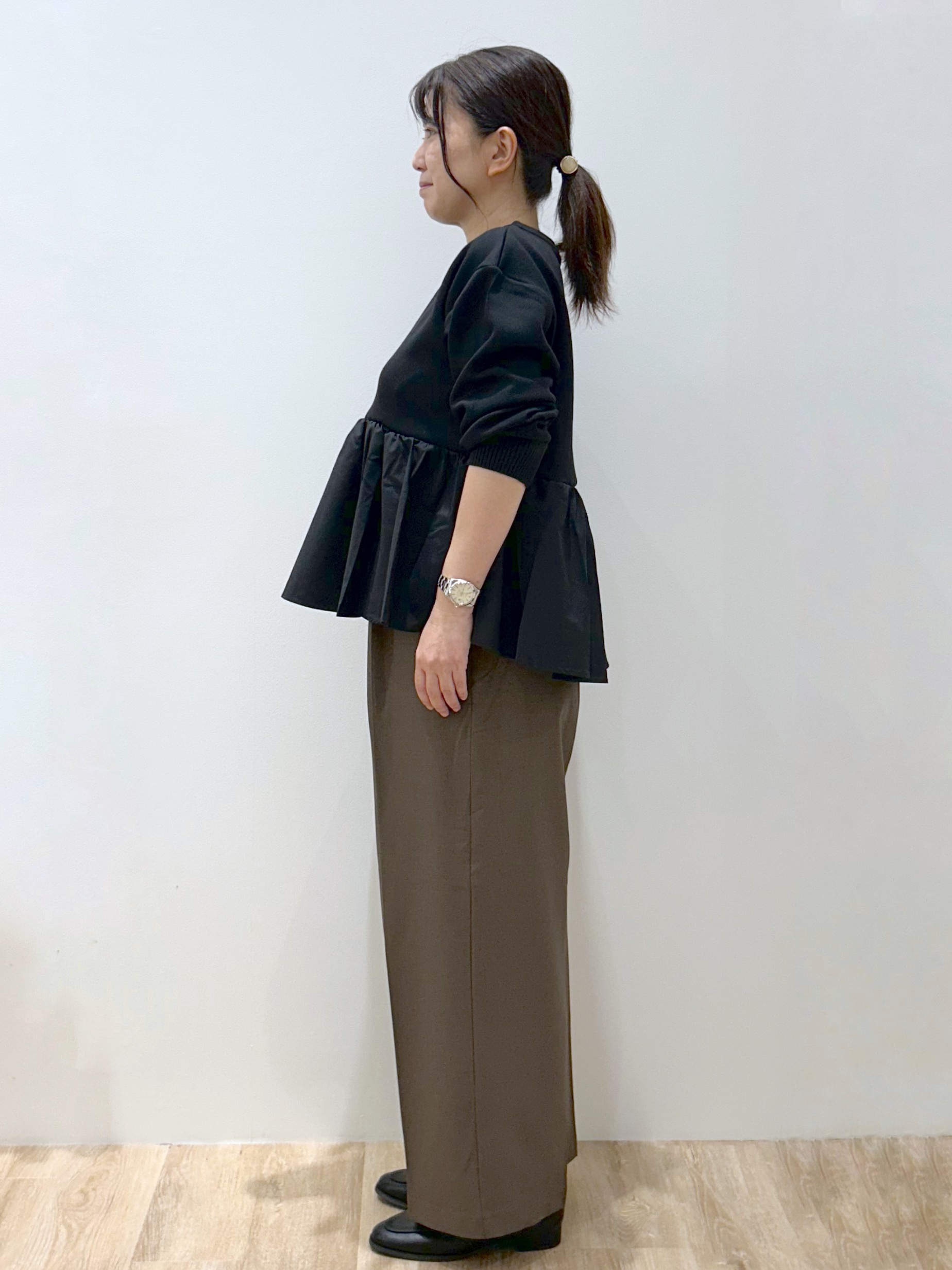hiroさんの「OPAQUE.CLIP｜ペプラムドッキングトップス【洗濯機OK】」を使ったコーディネート