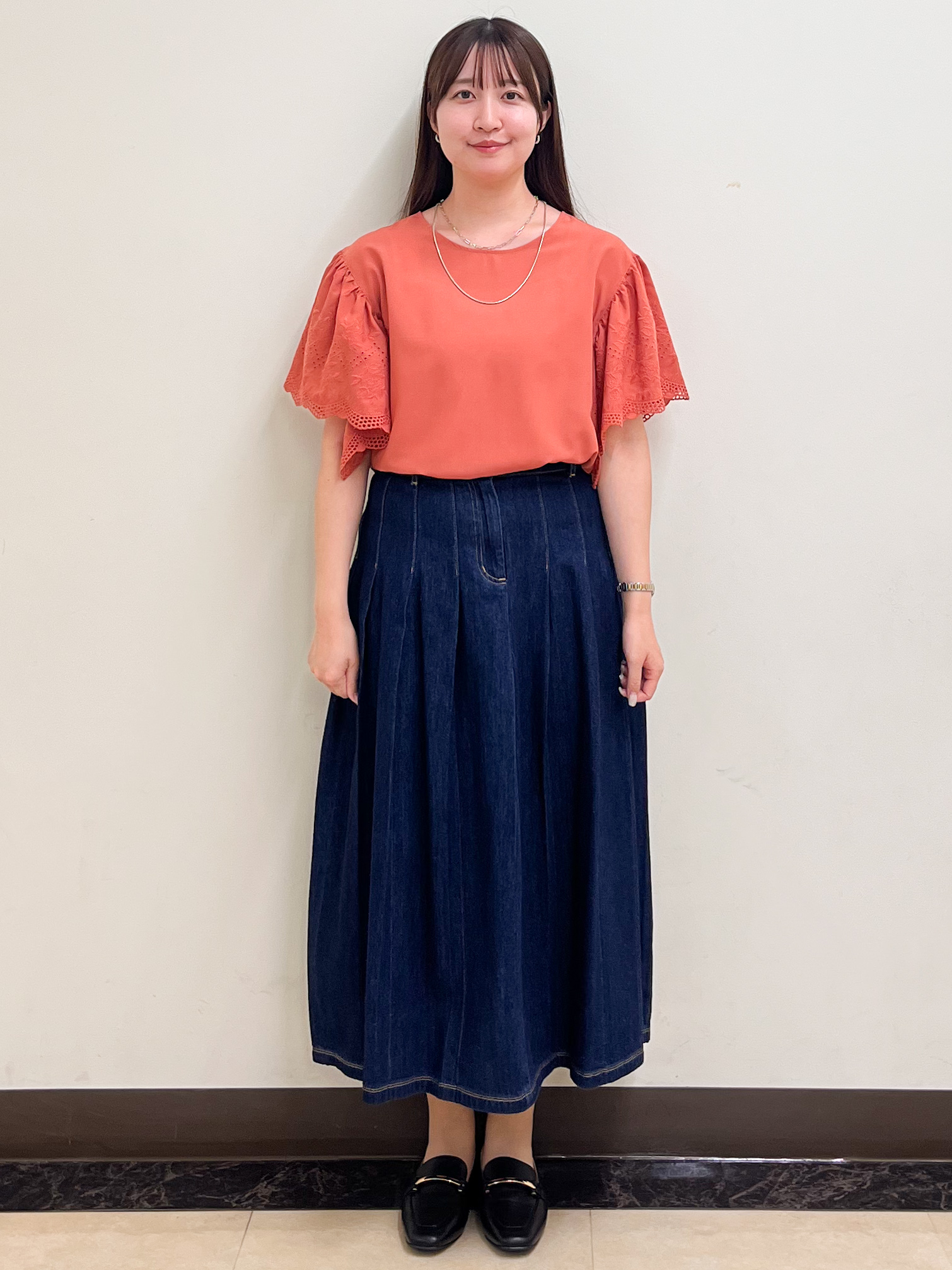 mikikoさんの「Reflect｜【通勤◎】スカラップレーススリーブ ブラウス」を使ったコーディネート