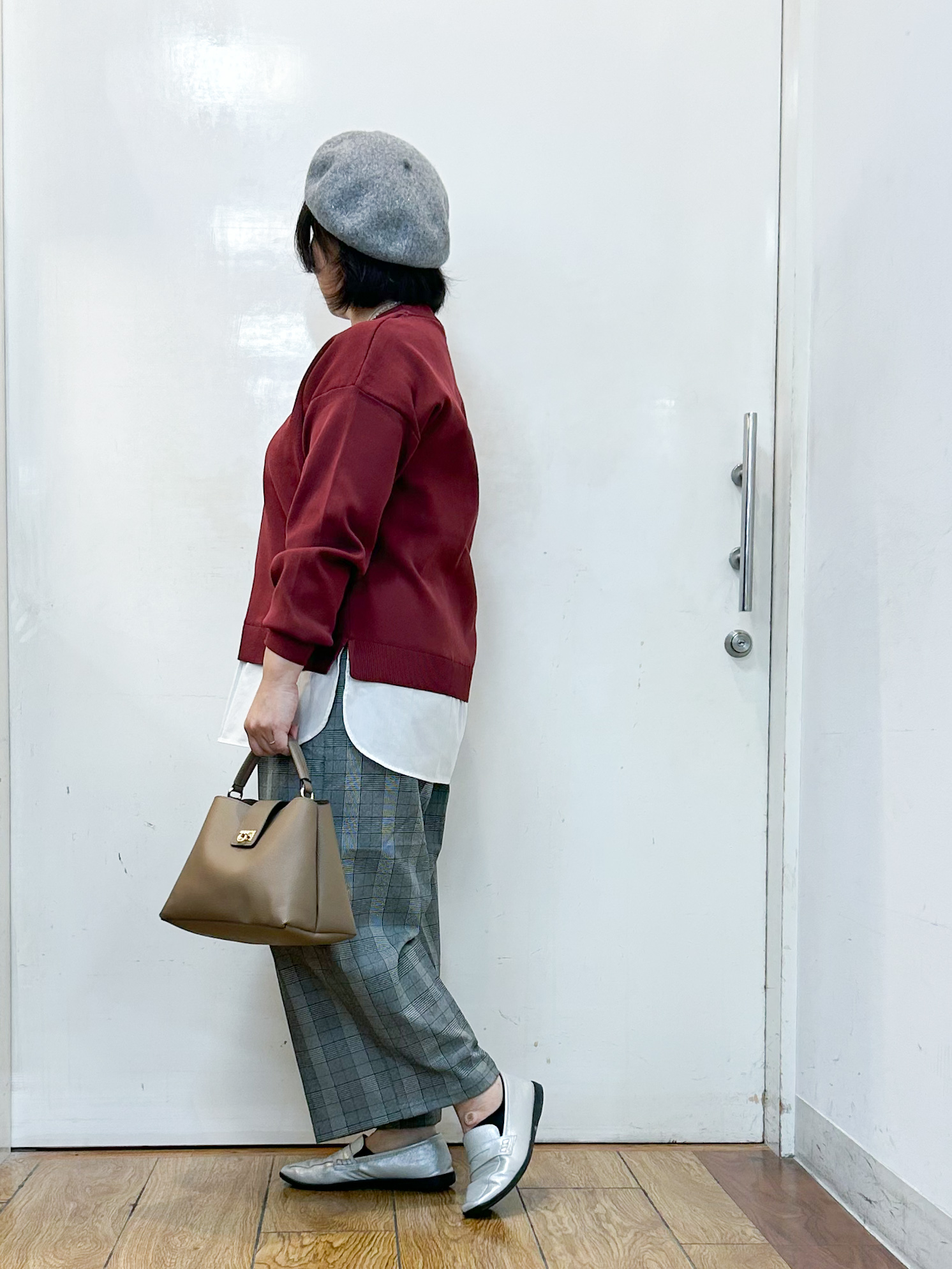 haruさんの「SHOO･LA･RUE｜【S-LL】着るだけできまる シャツレイヤード風 スポンディッシュニット」を使ったコーディネート