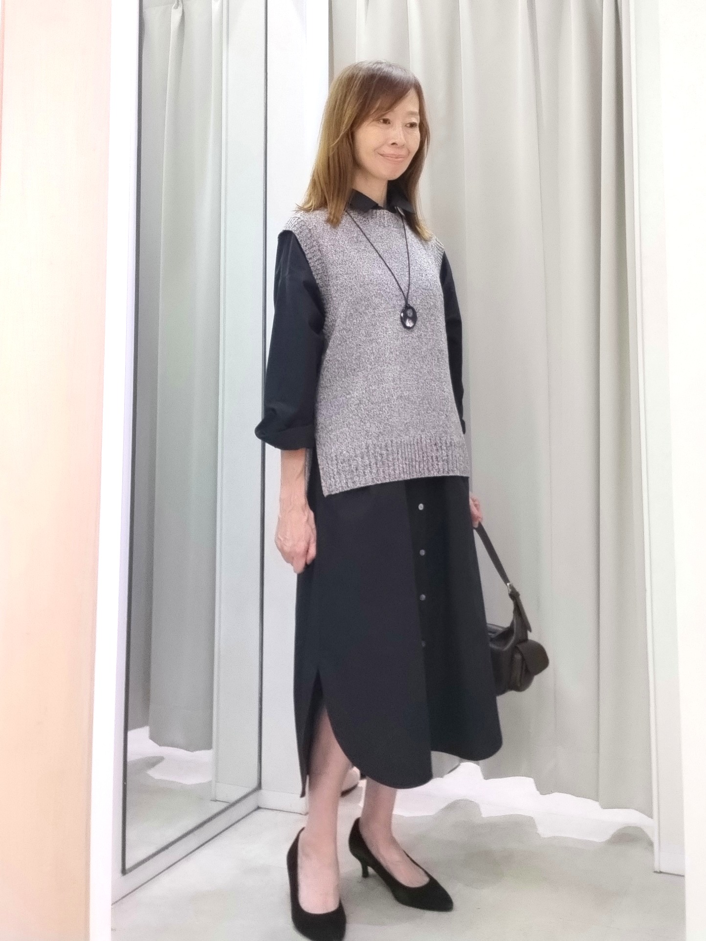 もりさんの「UNTITLED｜ロングシャツワンピース」を使ったコーディネート