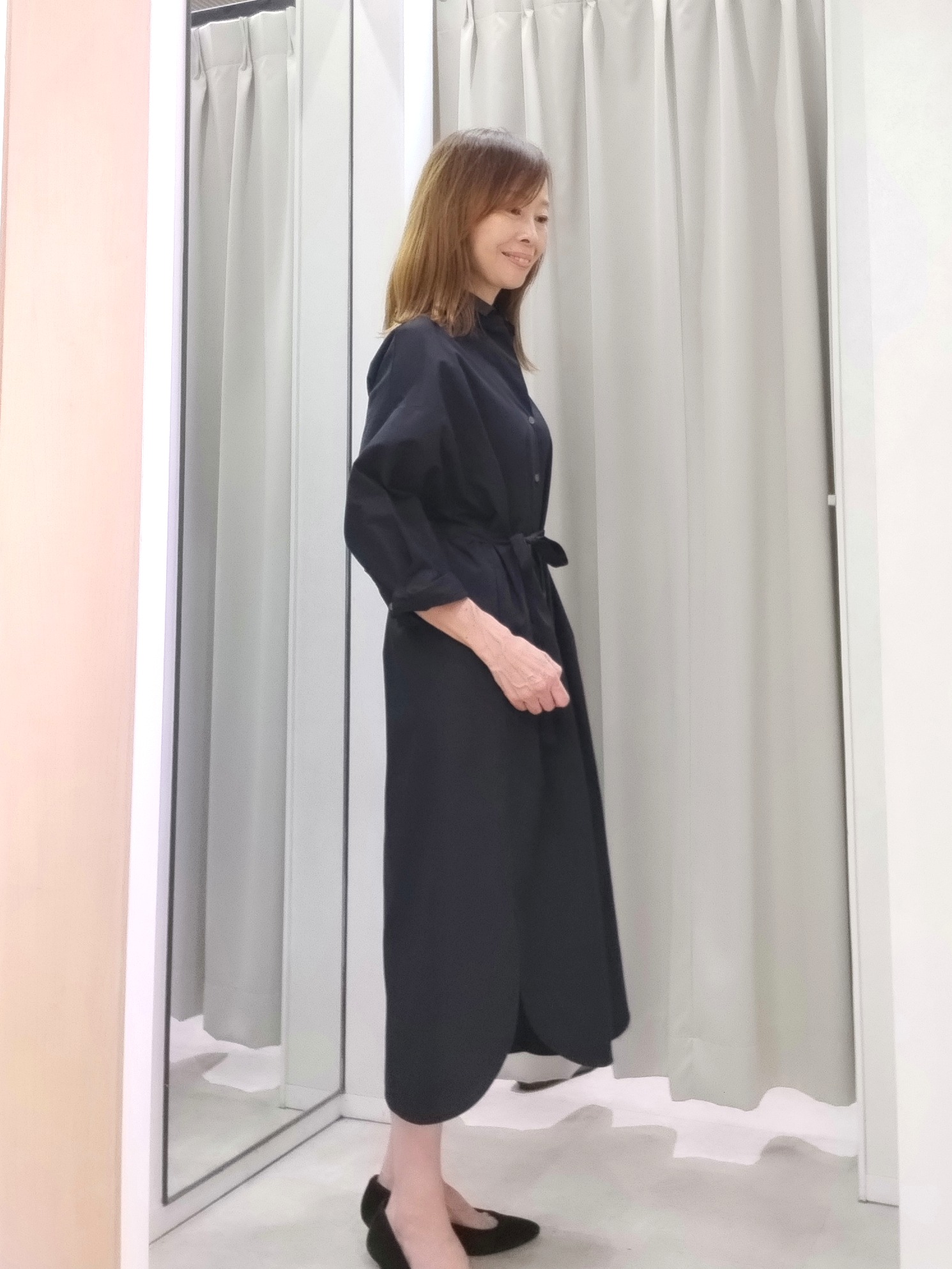 もりさんの「UNTITLED｜ロングシャツワンピース」を使ったコーディネート