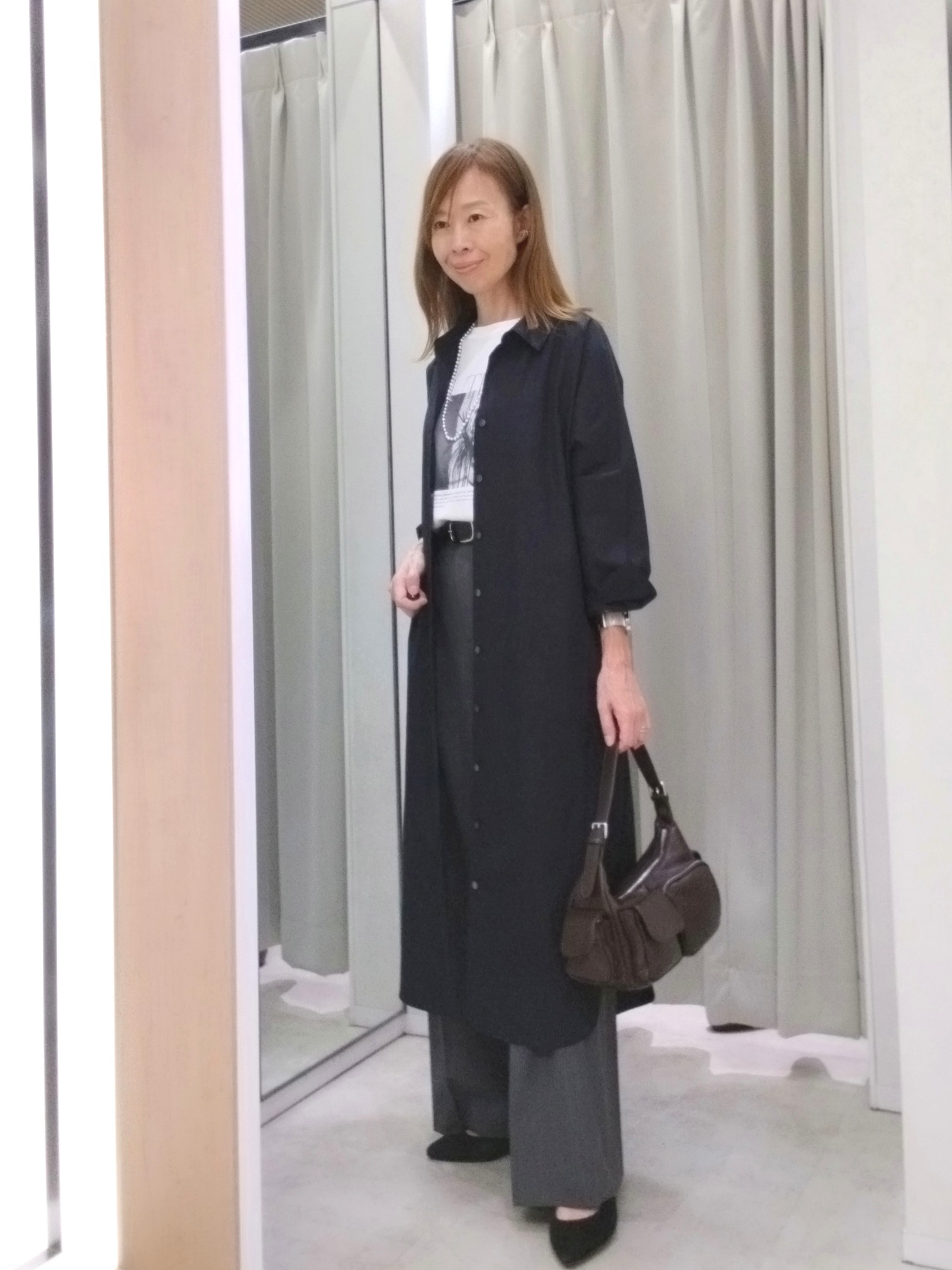 もりさんの「UNTITLED｜ロングシャツワンピース」を使ったコーディネート