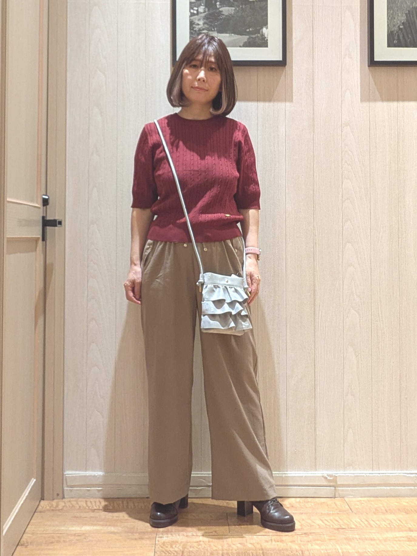 ゆーさんさんの「SHOO･LA･RUE｜【洗濯機可/S-LL】上品見え ミニケーブルニット」を使ったコーディネート