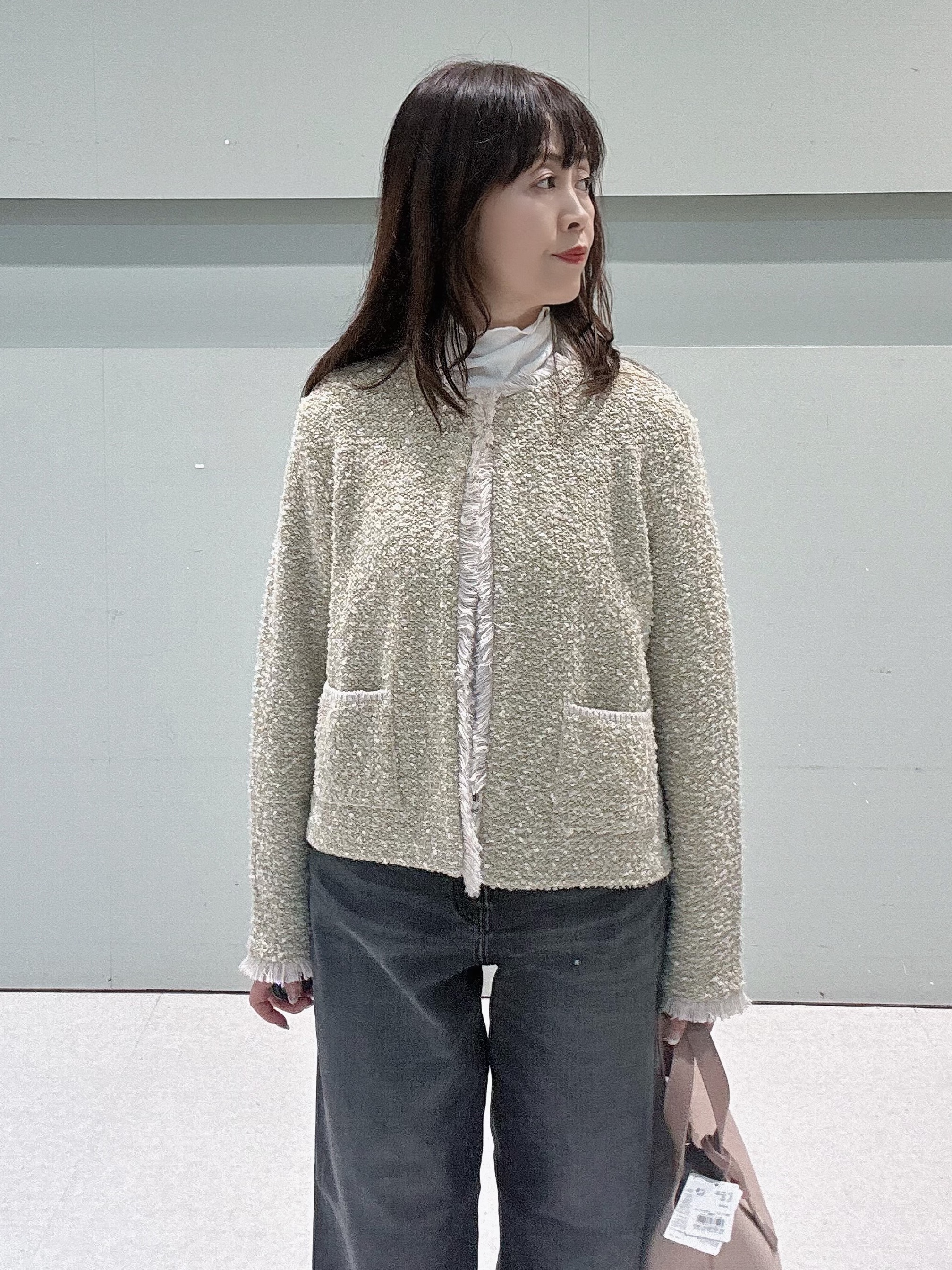 makiさんの「UNTITLED｜【ジャケットライク/秋羽織り】ファンシーヤーンツイードニットカーディガン」を使ったコーディネート