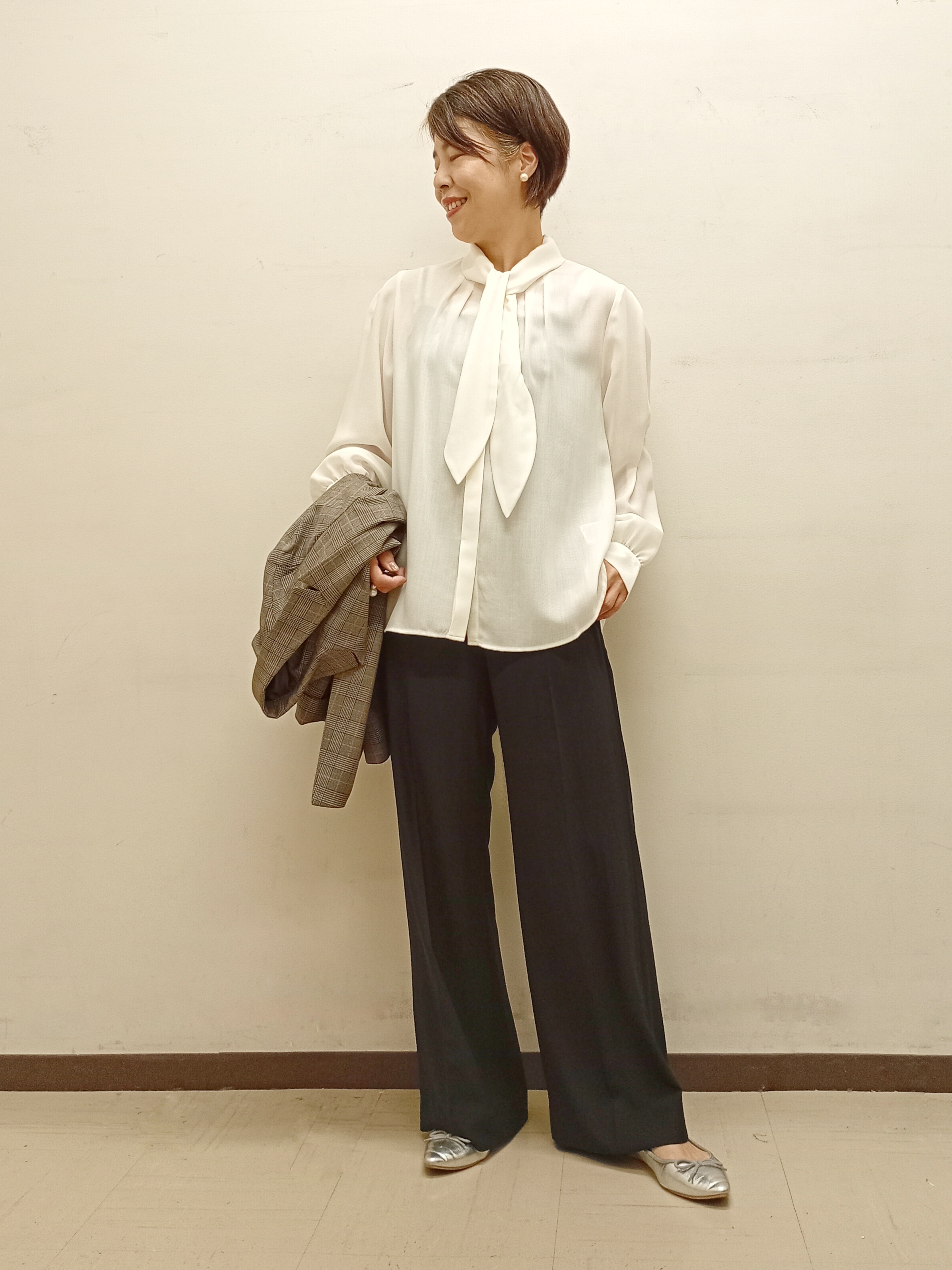 Kさんの「INDIVI｜【洗濯機OK／ストレッチ◎】秋はじめのダブルジャケット」を使ったコーディネート