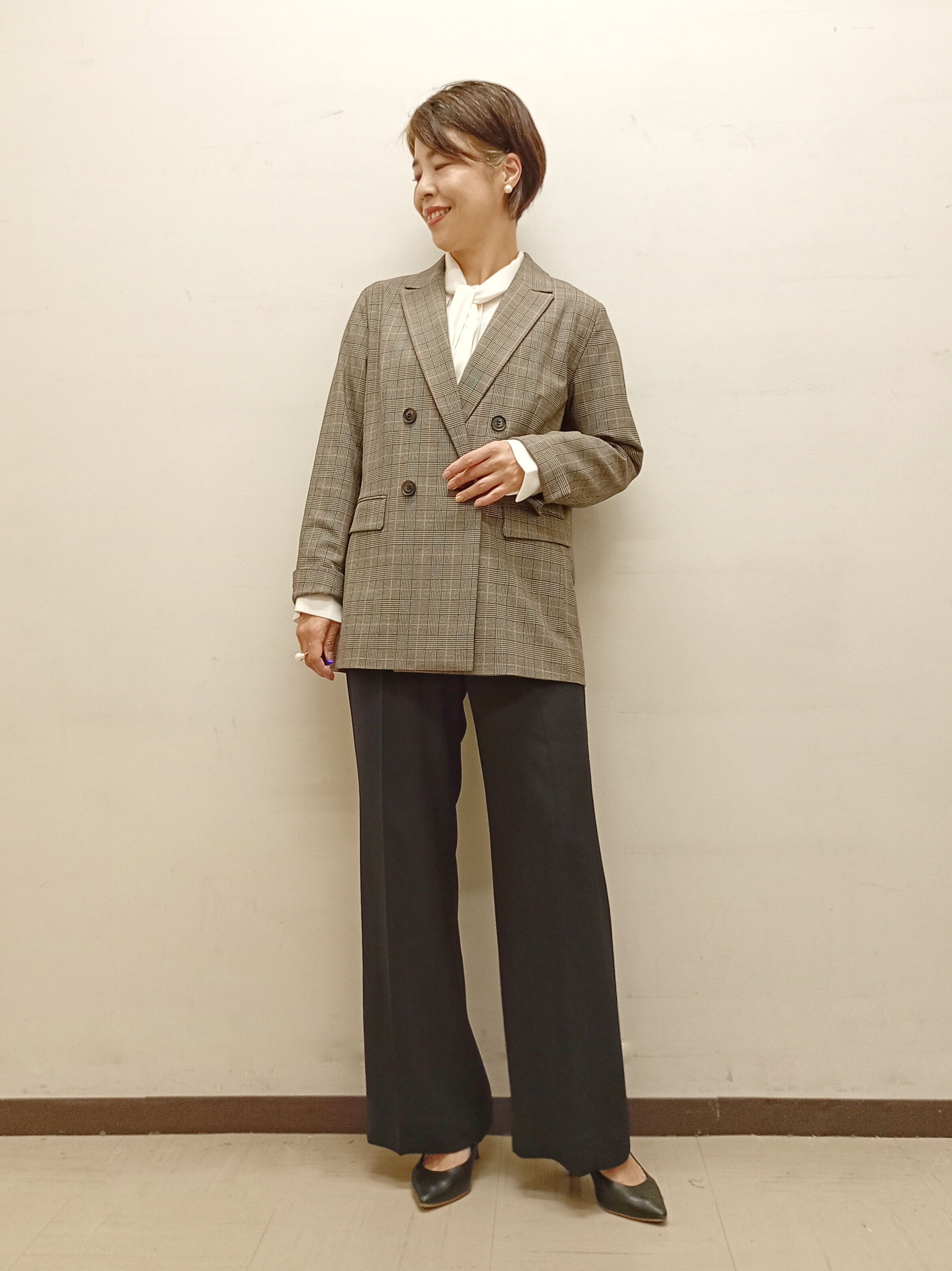 Kさんの「INDIVI｜【洗濯機OK／ストレッチ◎】秋はじめのダブルジャケット」を使ったコーディネート