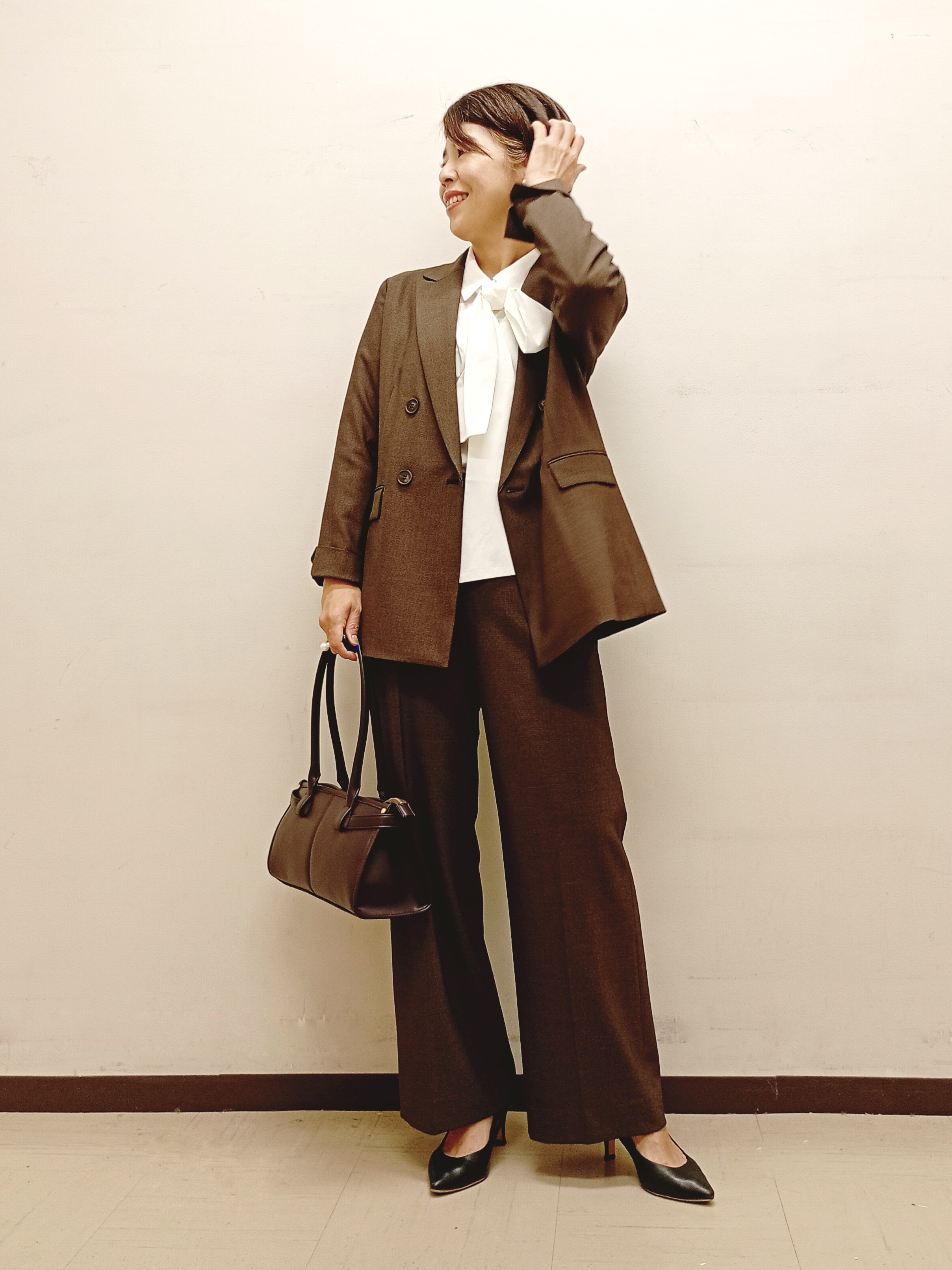 Kさんの「INDIVI｜【洗濯機OK／ストレッチ◎】秋はじめのダブルジャケット」を使ったコーディネート