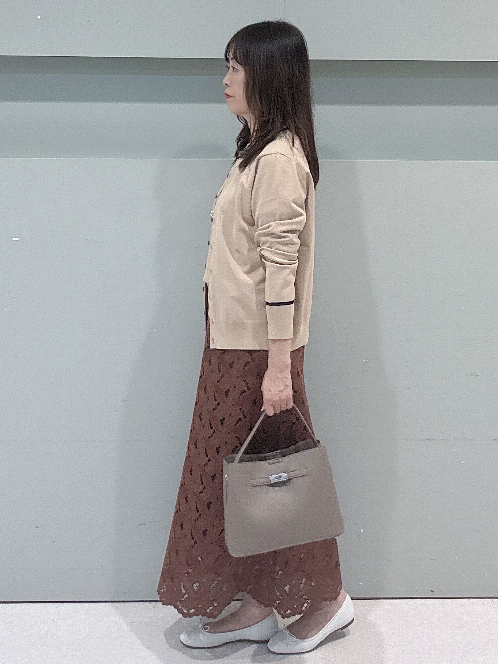 makiさんの「UNTITLED｜【アンサンブル可能/秋羽織り】コンパクトニットカーディガン」を使ったコーディネート
