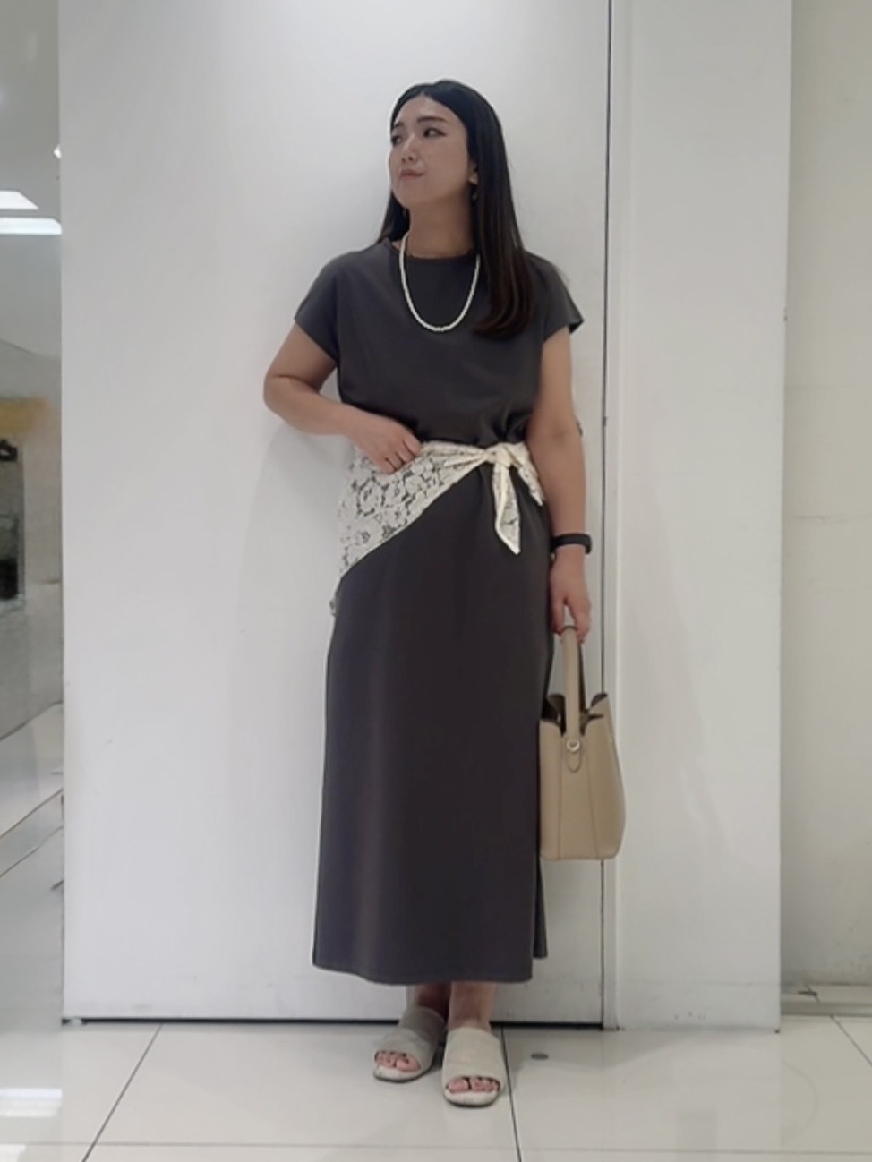 なかじさんの「UNTITLED｜【接触冷感/UVカット/遮熱/抗菌防臭】ライトプレーティングワンピース」を使ったコーディネート