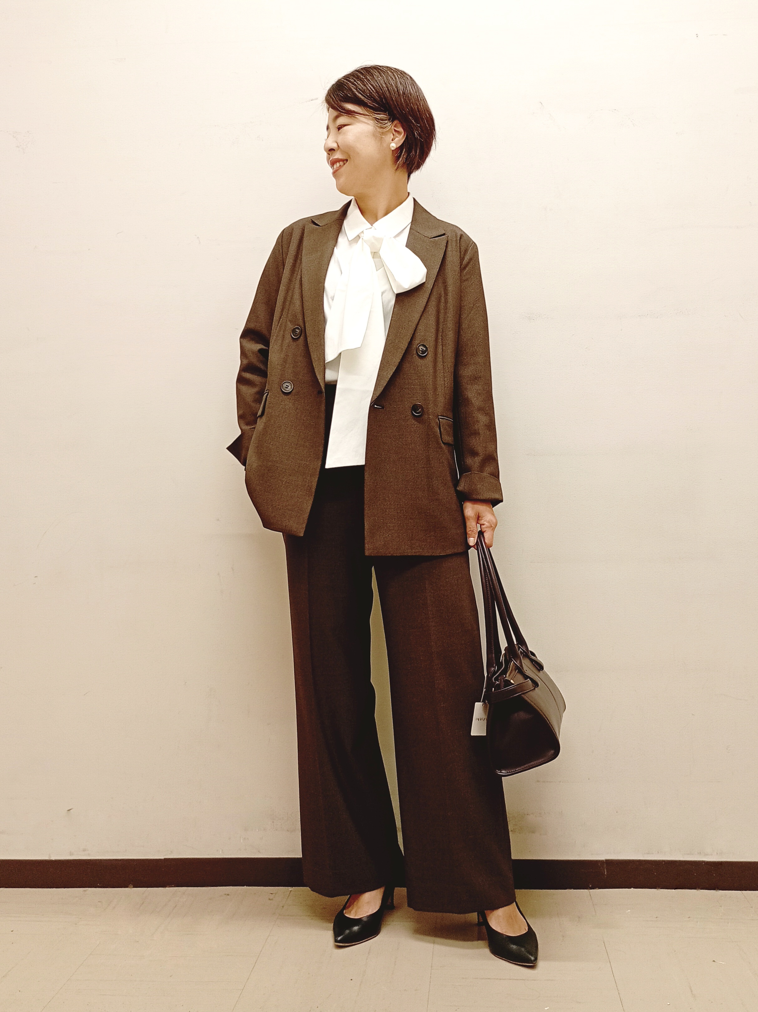 Kさんの「INDIVI｜【洗濯機OK／ストレッチ◎】秋はじめのダブルジャケット」を使ったコーディネート