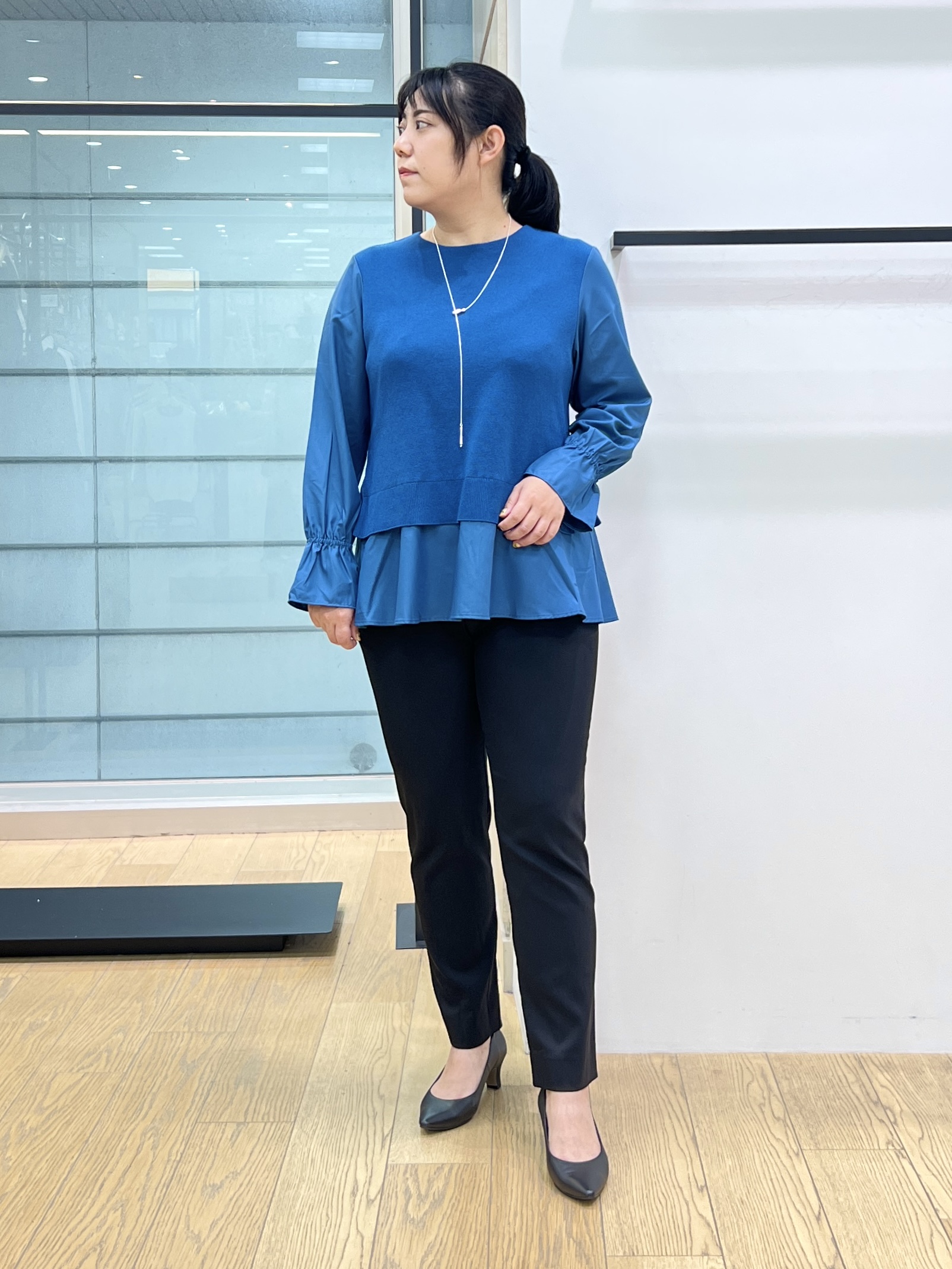 shimaさんの「INDIVI｜【洗濯機OK／ストレッチ◎】秋はじめのダブルジャケット」を使ったコーディネート