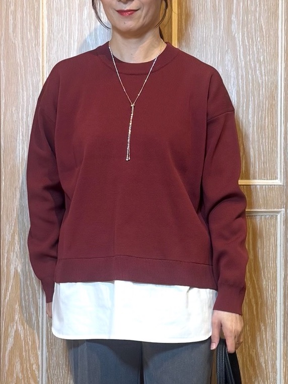 KAORIさんの「SHOO･LA･RUE｜【S-LL】着るだけできまる シャツレイヤード風 スポンディッシュニット」を使ったコーディネート