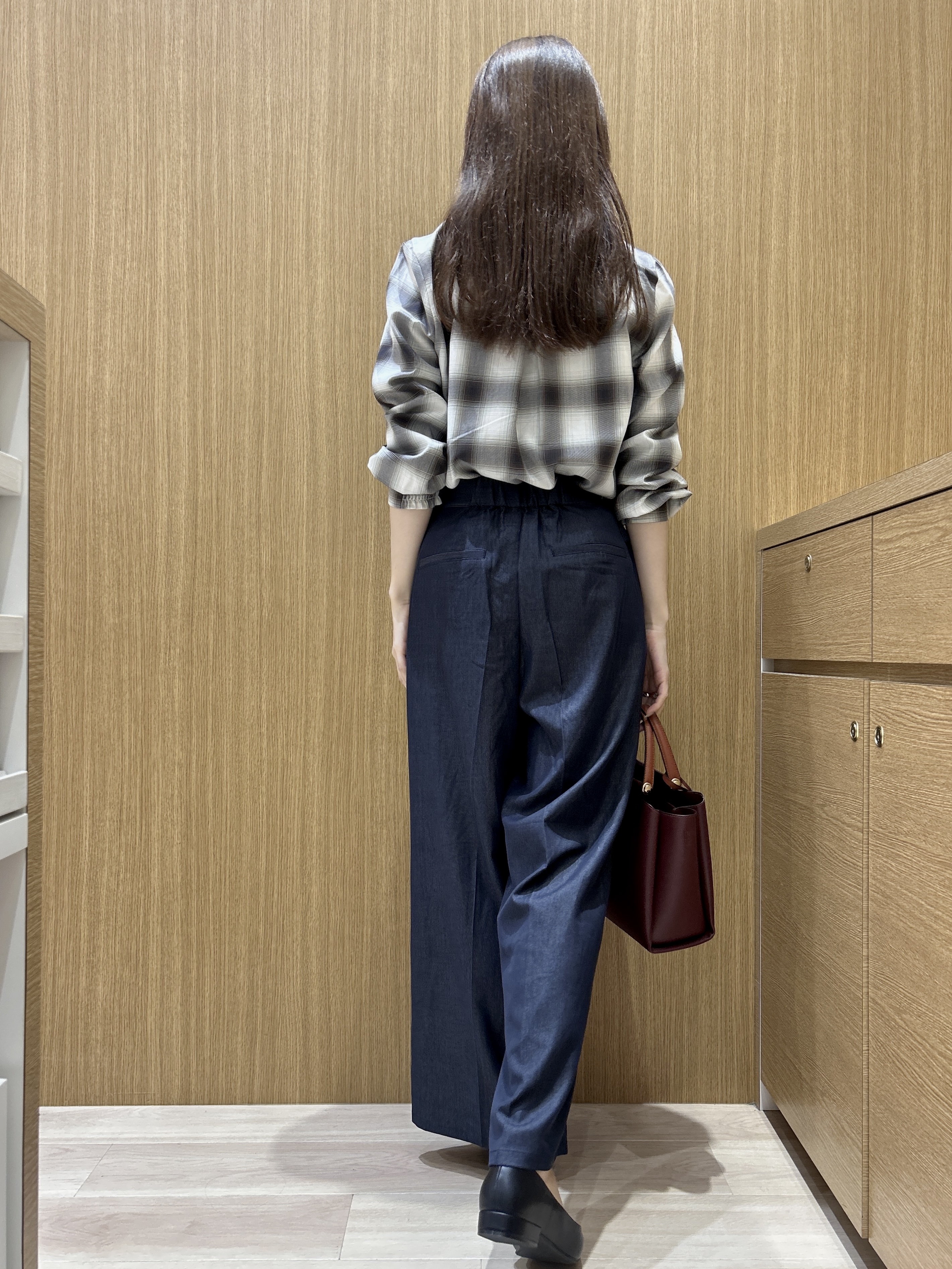 maiさんの「OPAQUE.CLIP｜ボウタイチェックアソートブラウス【洗濯機OK／イージーアイロン】」を使ったコーディネート