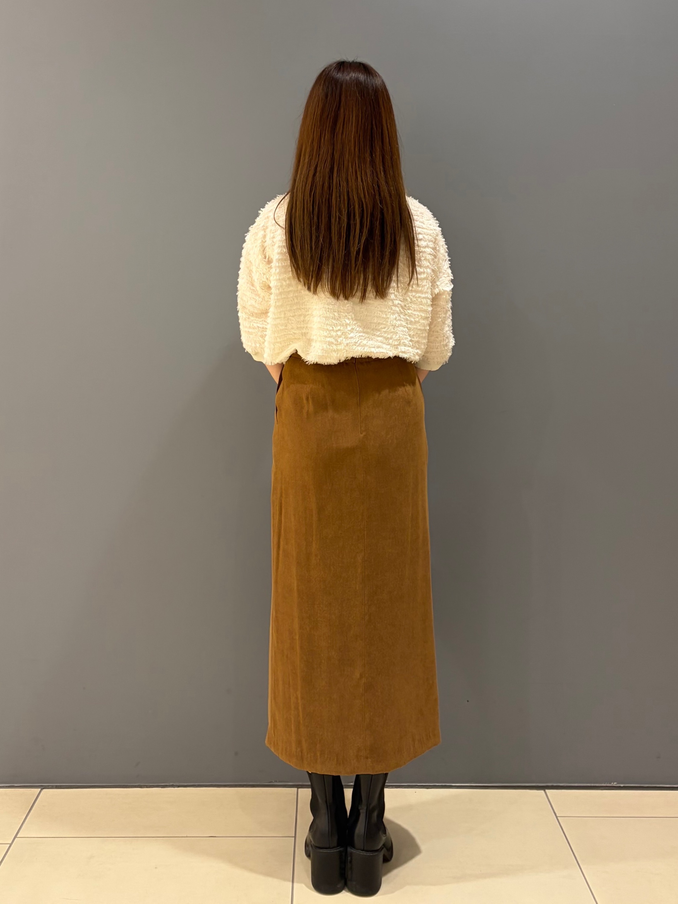 miさんの「UNTITLED｜【秋映え/体型カバー】フェザージャガードプルオーバー」を使ったコーディネート
