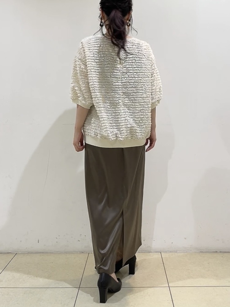 watanabeさんの「UNTITLED｜【秋映え/体型カバー】フェザージャガードプルオーバー」を使ったコーディネート