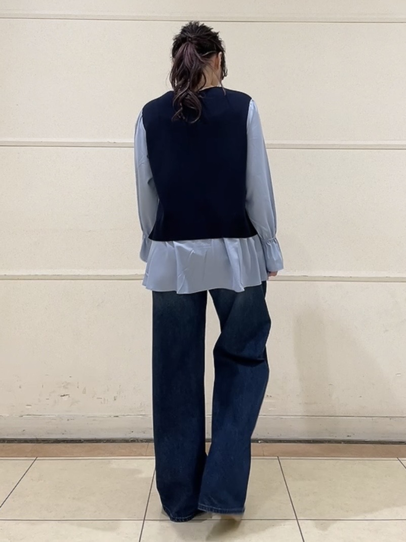 watanabeさんの「UNTITLED｜【洗える／1枚でコーデ完成】重ね着風ニットトップス」を使ったコーディネート