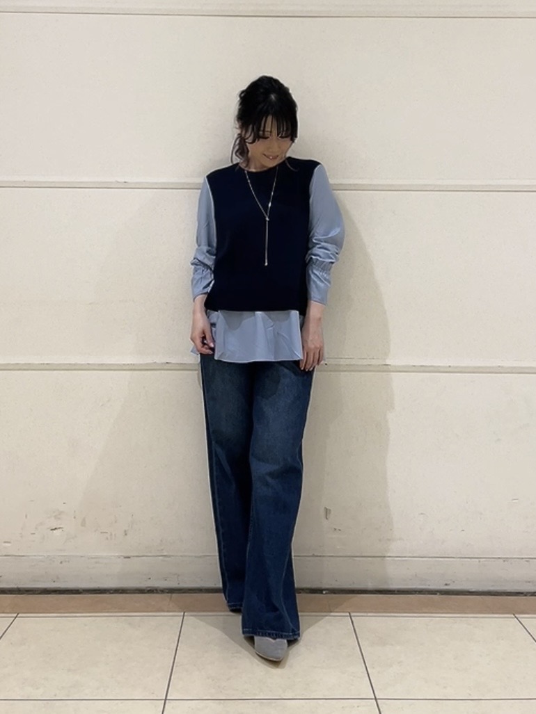 watanabeさんの「UNTITLED｜【洗える／1枚でコーデ完成】重ね着風ニットトップス」を使ったコーディネート