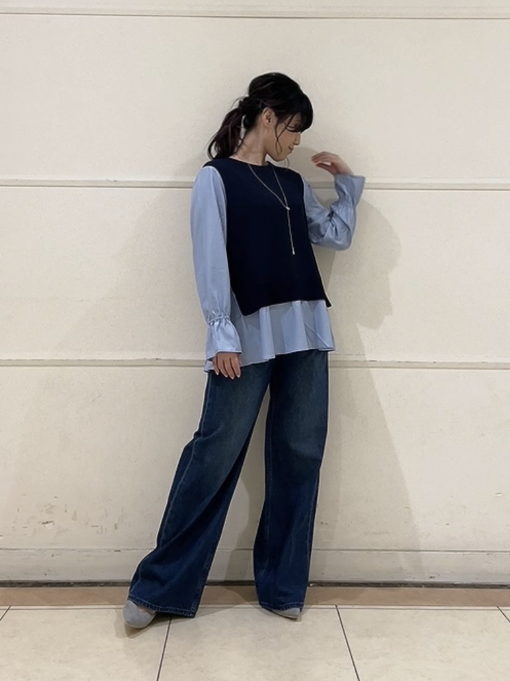 watanabeさんの「UNTITLED｜【洗える／1枚でコーデ完成】重ね着風ニットトップス」を使ったコーディネート