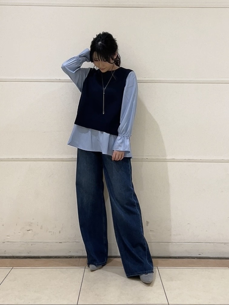watanabeさんの「UNTITLED｜【洗える／1枚でコーデ完成】重ね着風ニットトップス」を使ったコーディネート