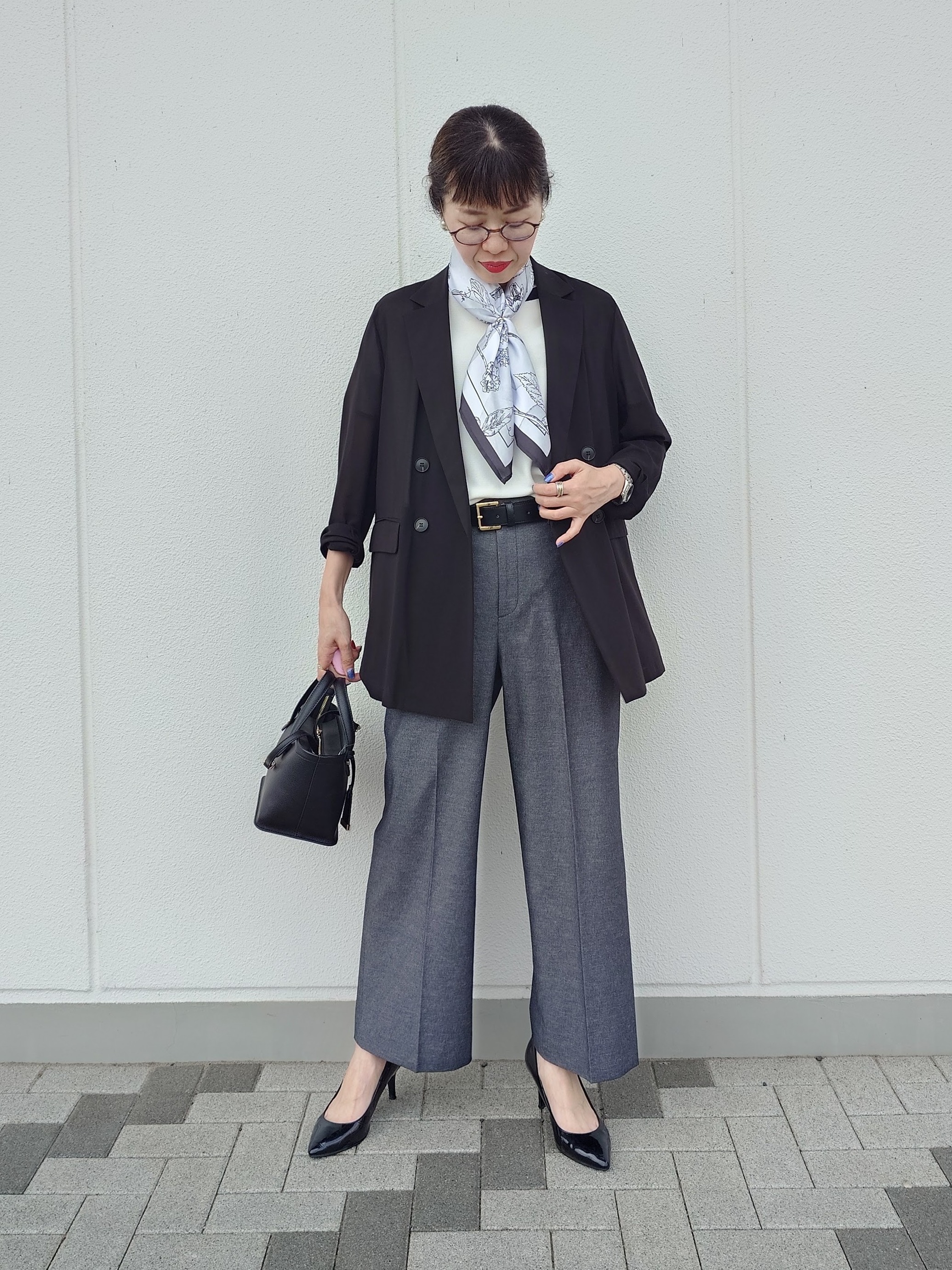 MUTSUKOさんの「UNTITLED｜◆【セットアップ可/接触冷感/通気性】ドライシアーダブルジャケット」を使ったコーディネート