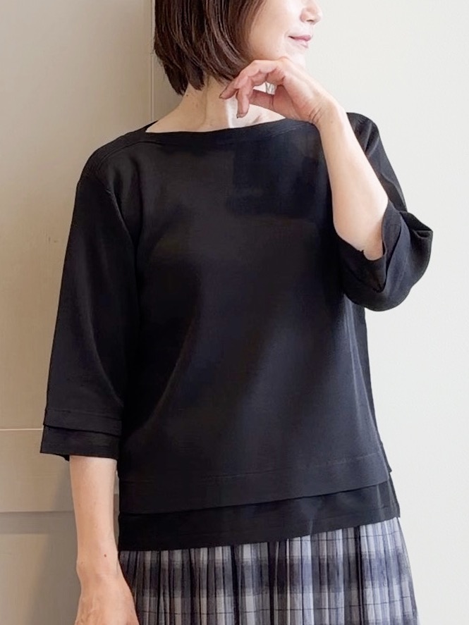 yamakoさんの「grove｜【人気シリーズに新型登場】袖口シアーやわらかドライタッチニット」を使ったコーディネート