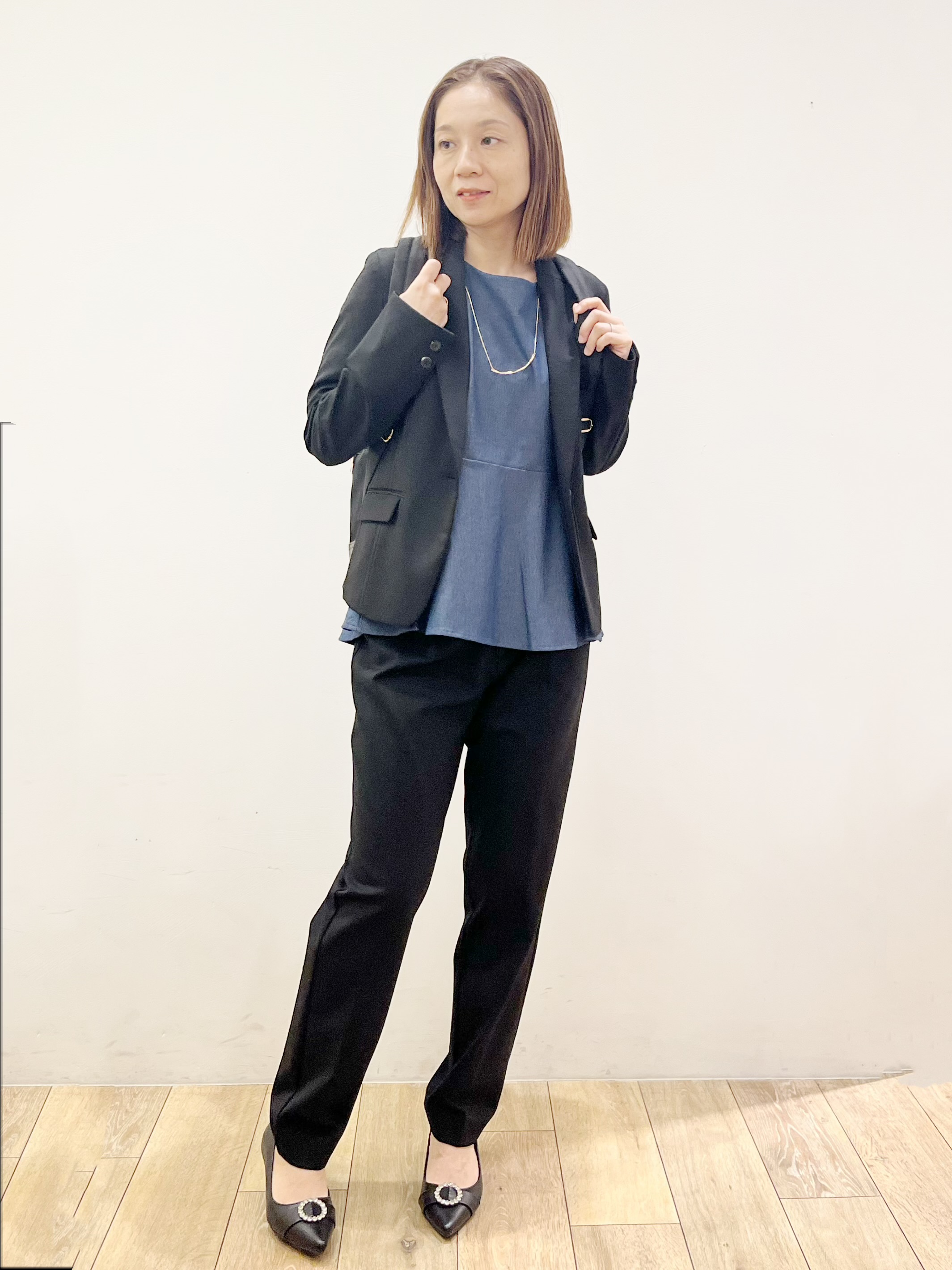 kcさんの「OPAQUE.CLIP｜【XS-3Lサイズ】ストレッチテーラードジャケット《ウォッシャブル／イージーアイロン》」を使ったコーディネート