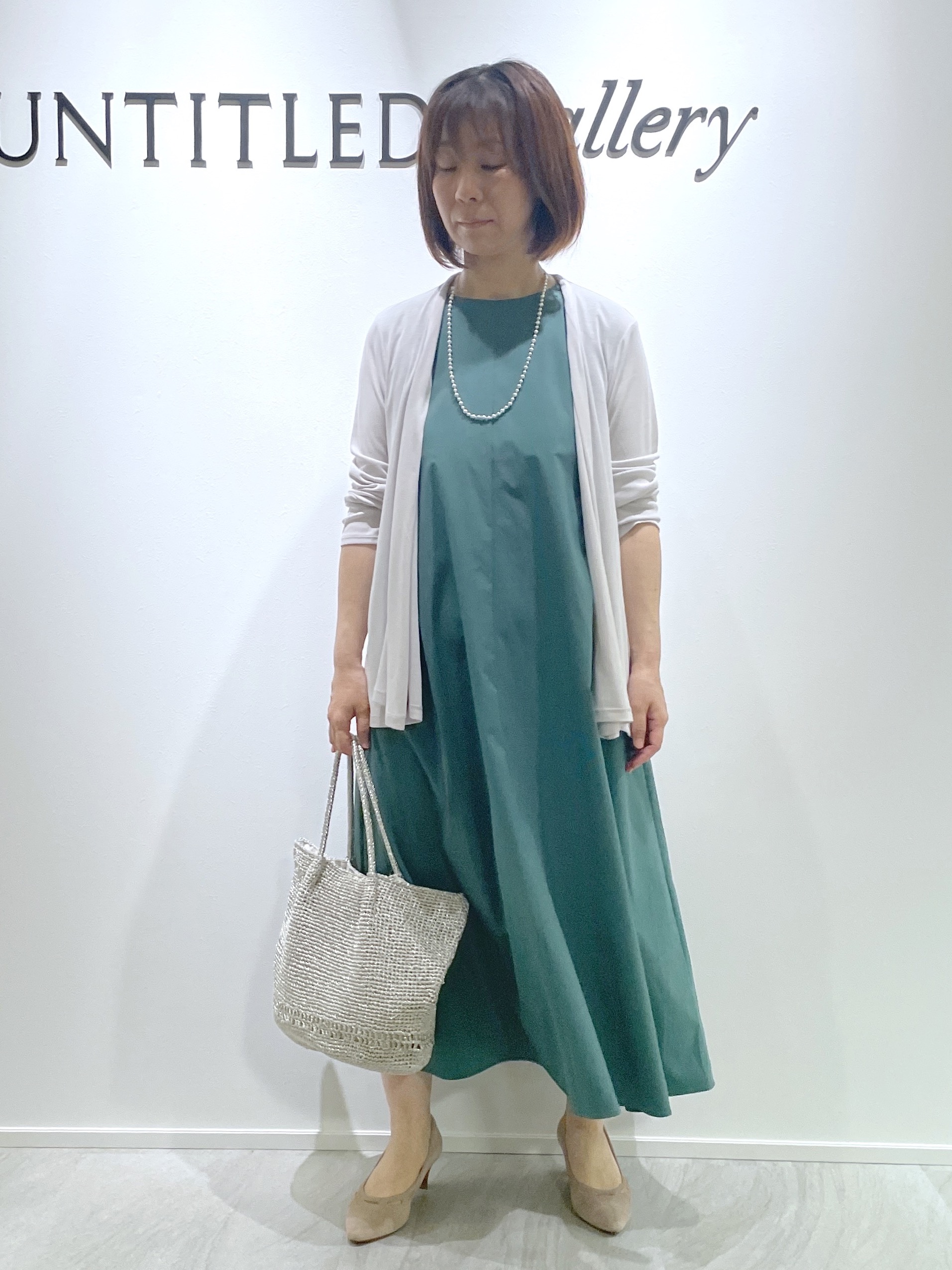 hanaさんの「UNTITLED｜【残暑も快適/接触冷感/UVカット/吸水速乾】Aラインロングワンピース」を使ったコーディネート
