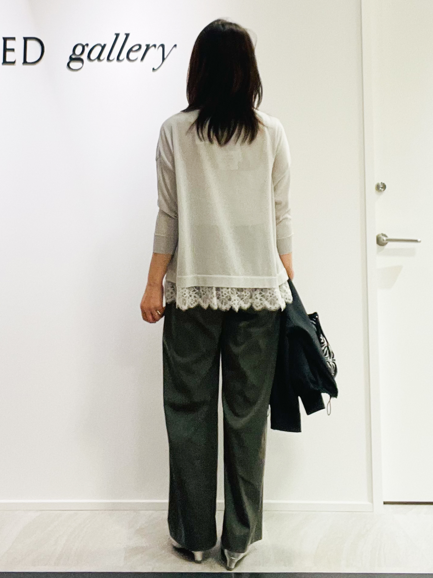 めいさんの「UNTITLED｜【一枚で着映え】レースドッキングニットプルオーバー」を使ったコーディネート
