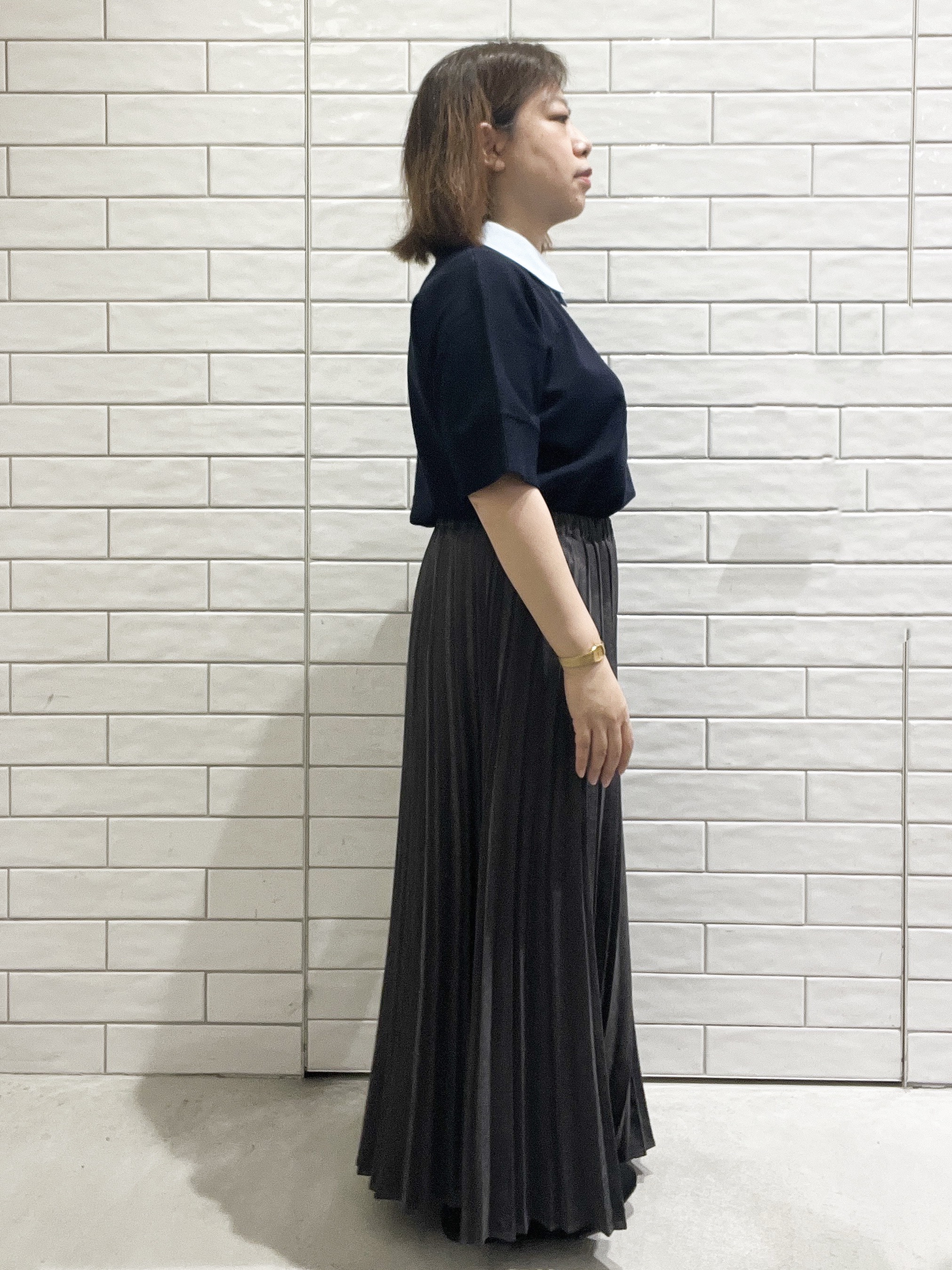 ayuさんの「OPAQUE.CLIP｜【森絵梨佳さん着用】2WAY衿ドッキングニット《洗濯機OK》」を使ったコーディネート