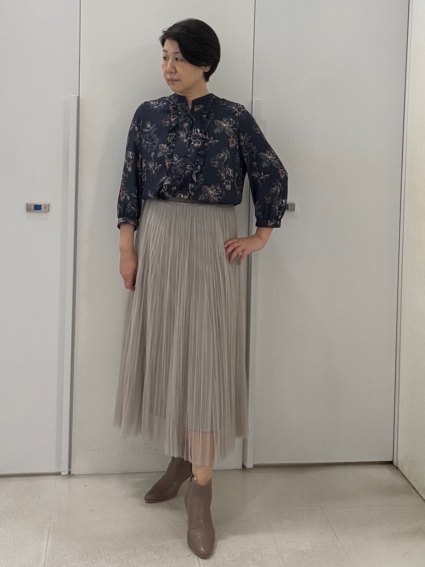 hIさんの「COUP DE CHANCE｜【手洗い可】エアリーチュールスカート」を使ったコーディネート