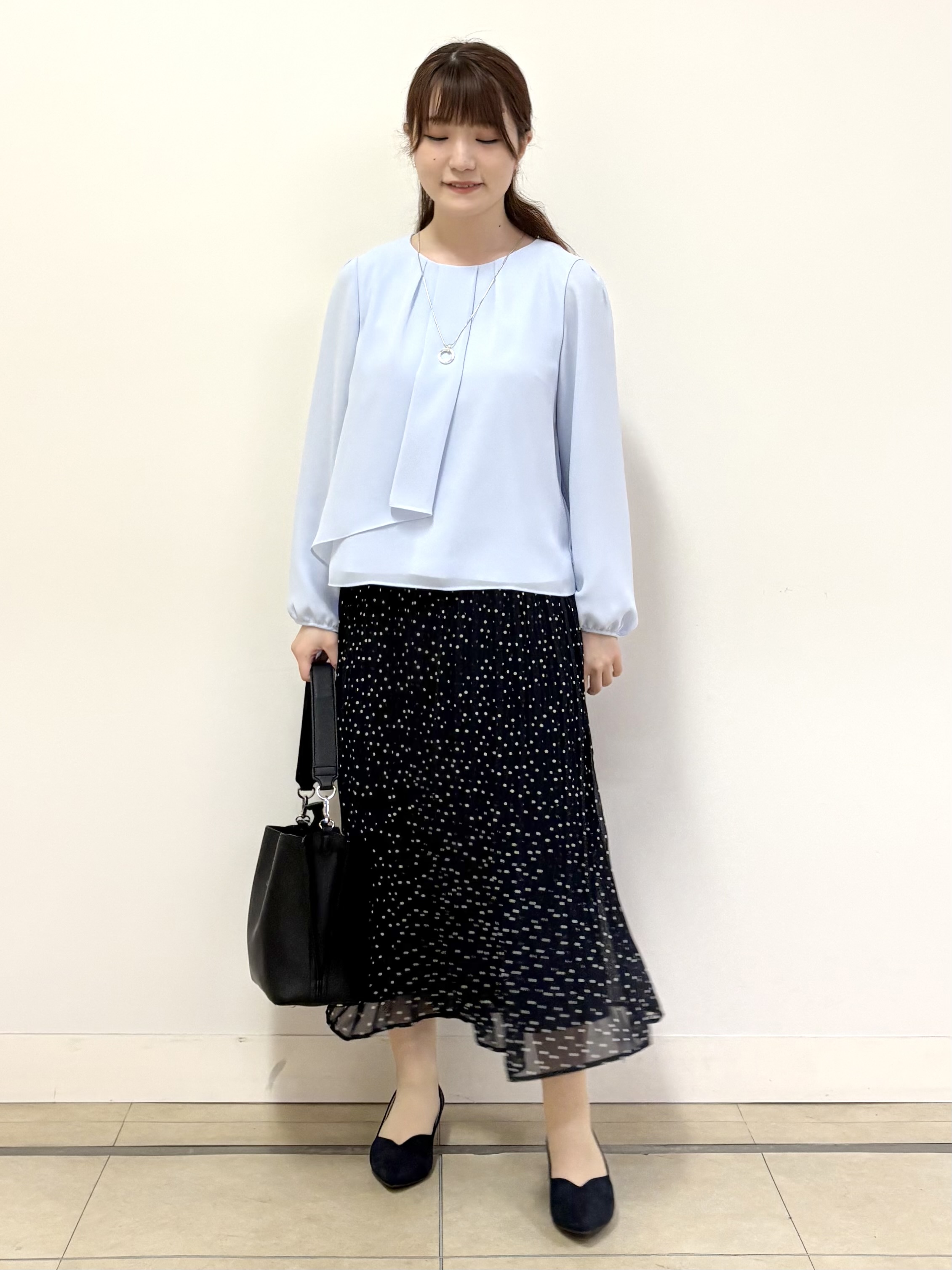 mikiさんの「Reflect｜【SS-4Lサイズ／通勤／セレモニー】クルーネック シフォンブラウス」を使ったコーディネート