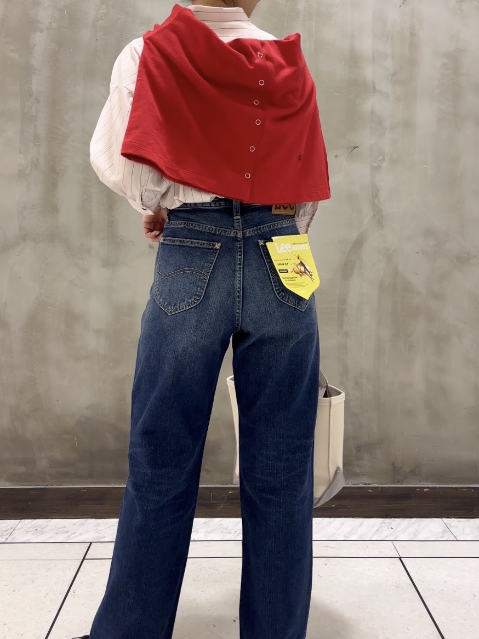 Yasucoさんの「Dessin｜【秋羽織り/洗濯機OK】ギャザースリーブストライプシャツ6分袖」を使ったコーディネート