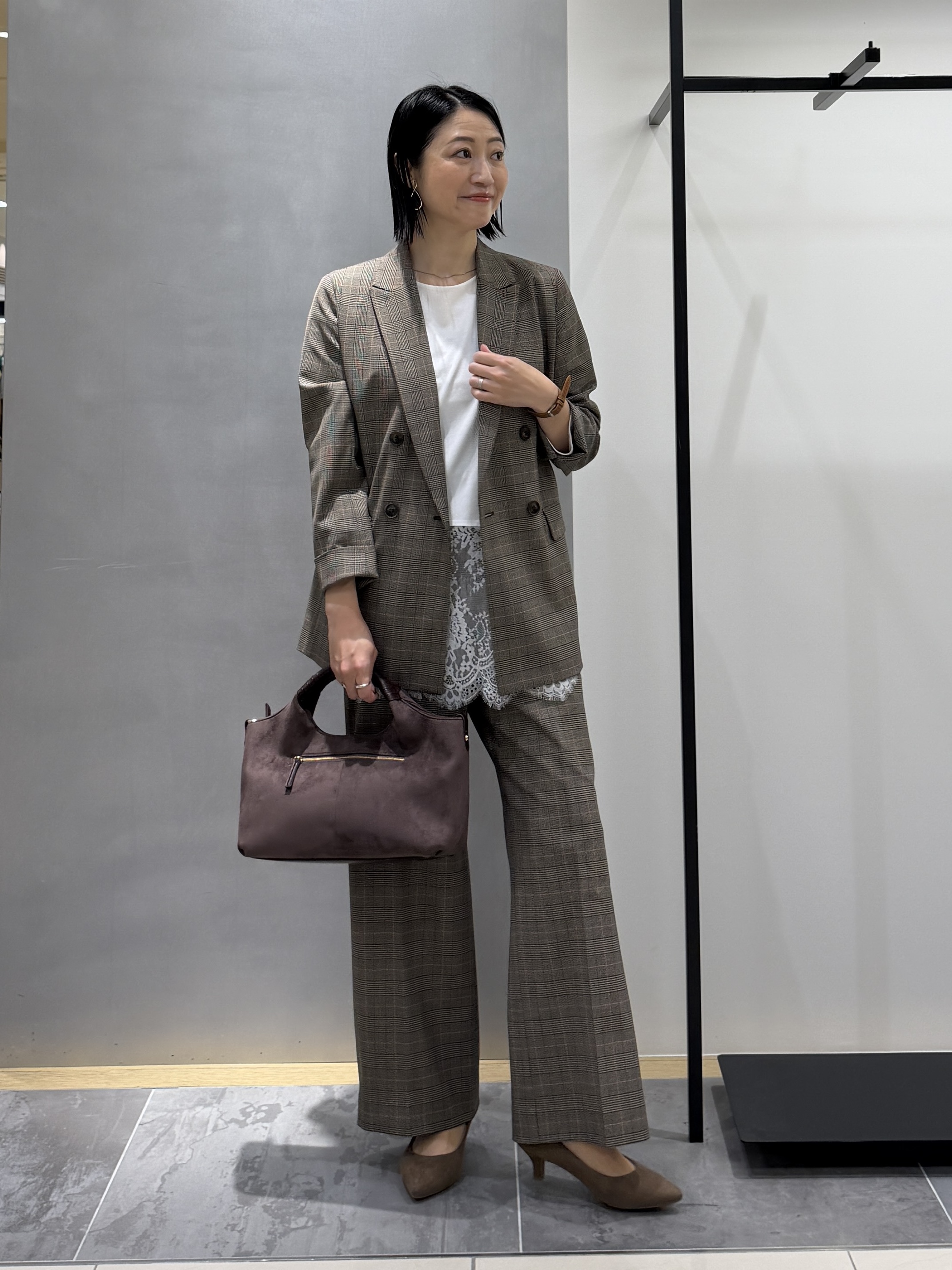 shihoさんの「INDIVI｜【洗濯機OK／ストレッチ◎】秋はじめのダブルジャケット」を使ったコーディネート
