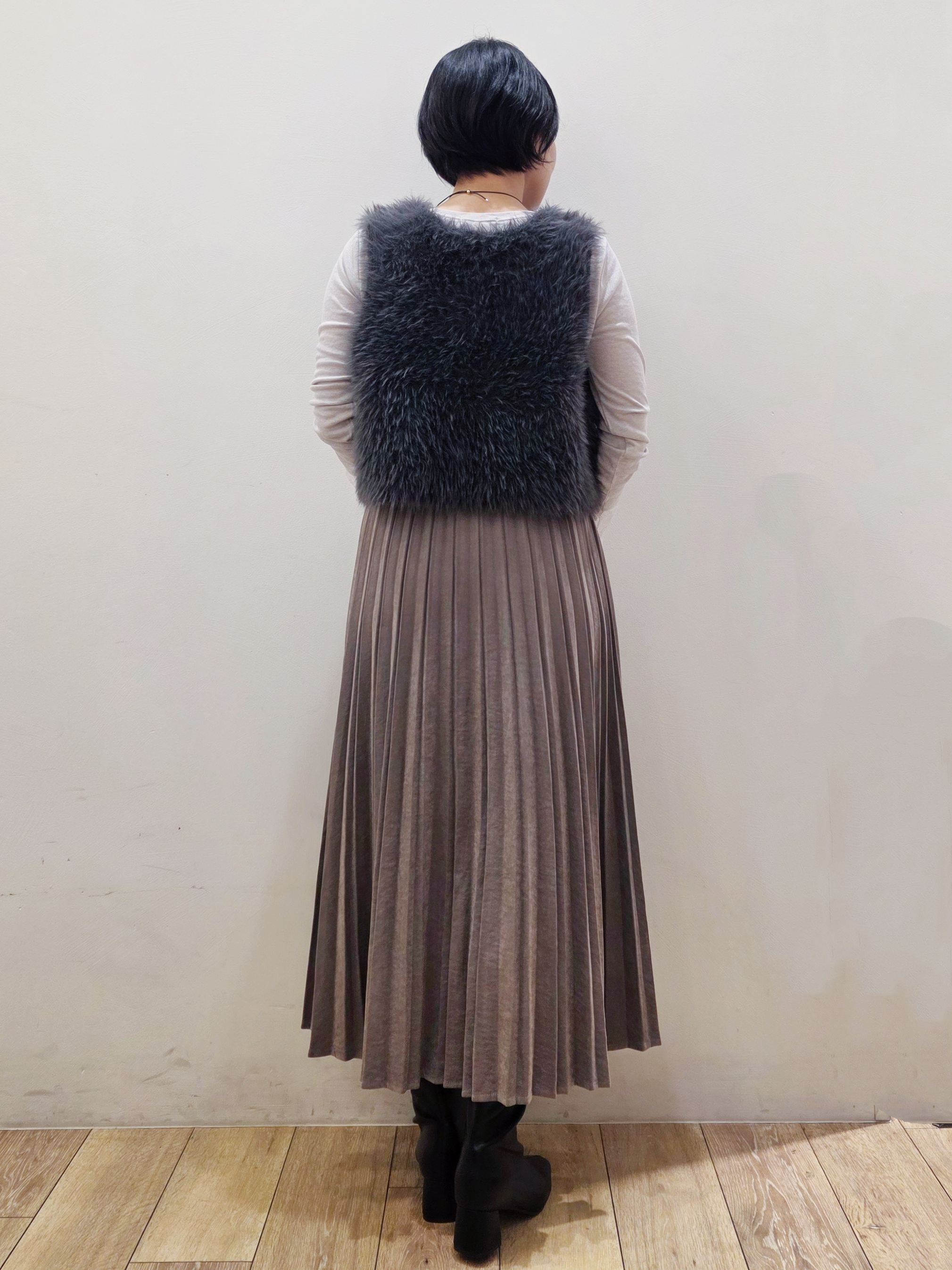 yuyuさんの「OPAQUE.CLIP｜シャギーニット ベスト【洗濯機OK】」を使ったコーディネート