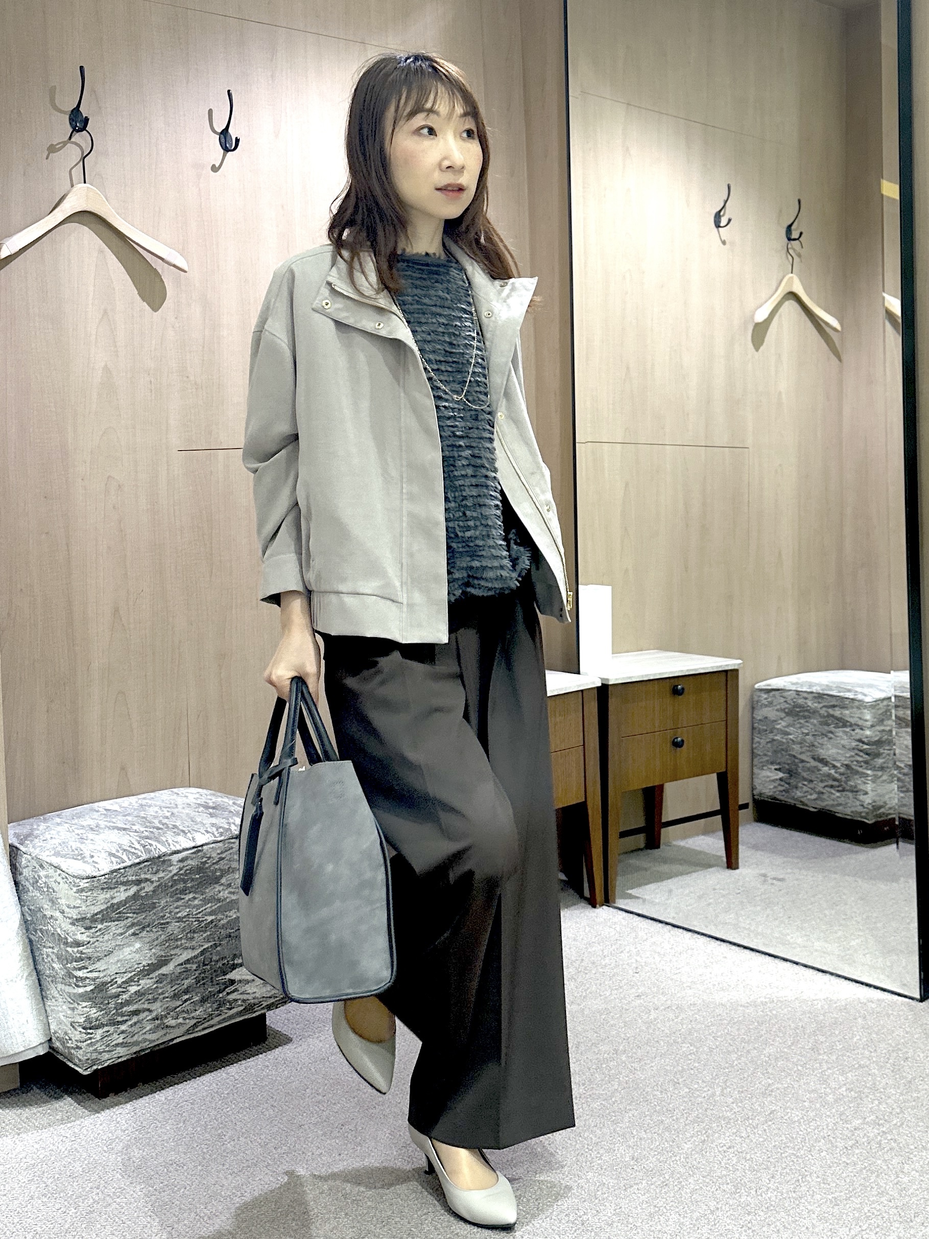 Miwaさんの「UNTITLED｜【秋映え/体型カバー】フェザージャガードプルオーバー」を使ったコーディネート
